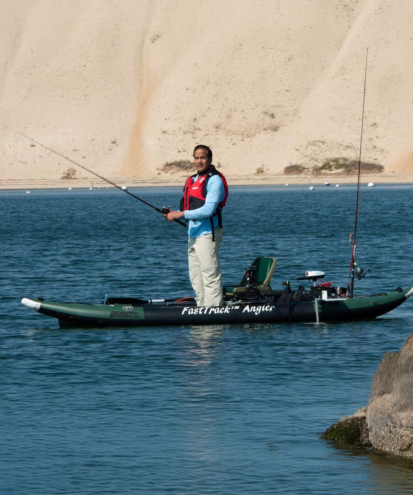 Sea Eagle 385FTA FastTrack 12FT 2- Persons Angler Inflatable Hunter Green Fishing Kayak [385FTAK] (SAK80139)