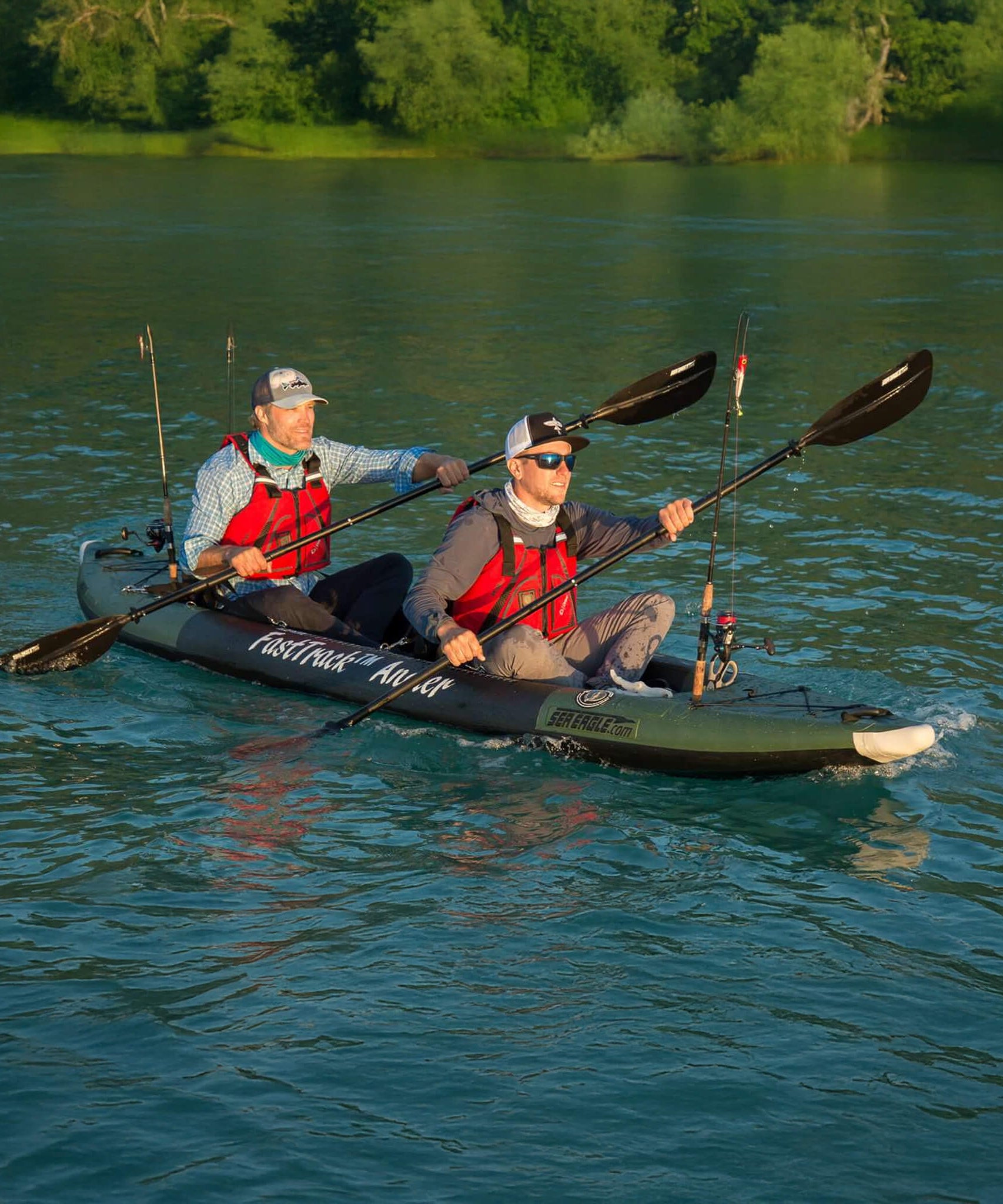 Sea Eagle 385FTA FastTrack 12FT 2- Persons Angler Inflatable Hunter Green Fishing Kayak [385FTAK] (SAK80139)