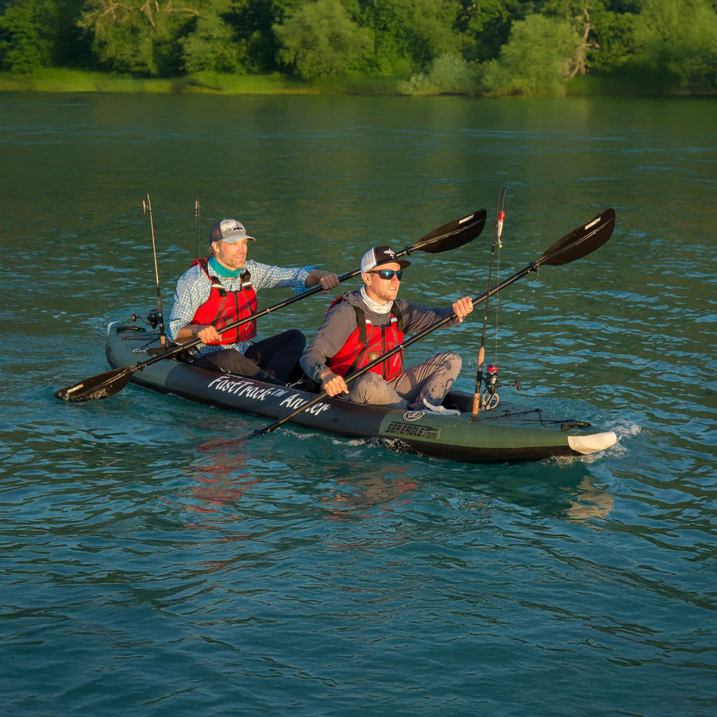 Sea Eagle 385FTA FastTrack 12FT 2- Persons Angler Inflatable Hunter Green Fishing Kayak [385FTAK] (SAK80139)