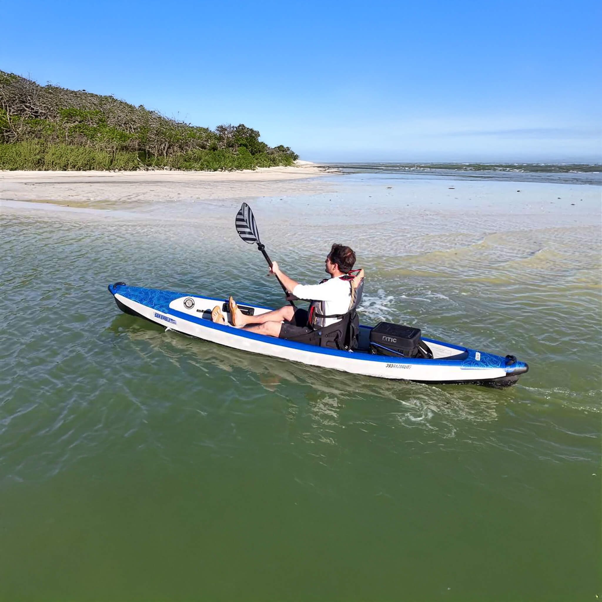 Sea Eagle 393RL RazorLite 1-Person Inflatable Lightweight Kayak With Adjustable Footrests [393RLK] (SAK13961)