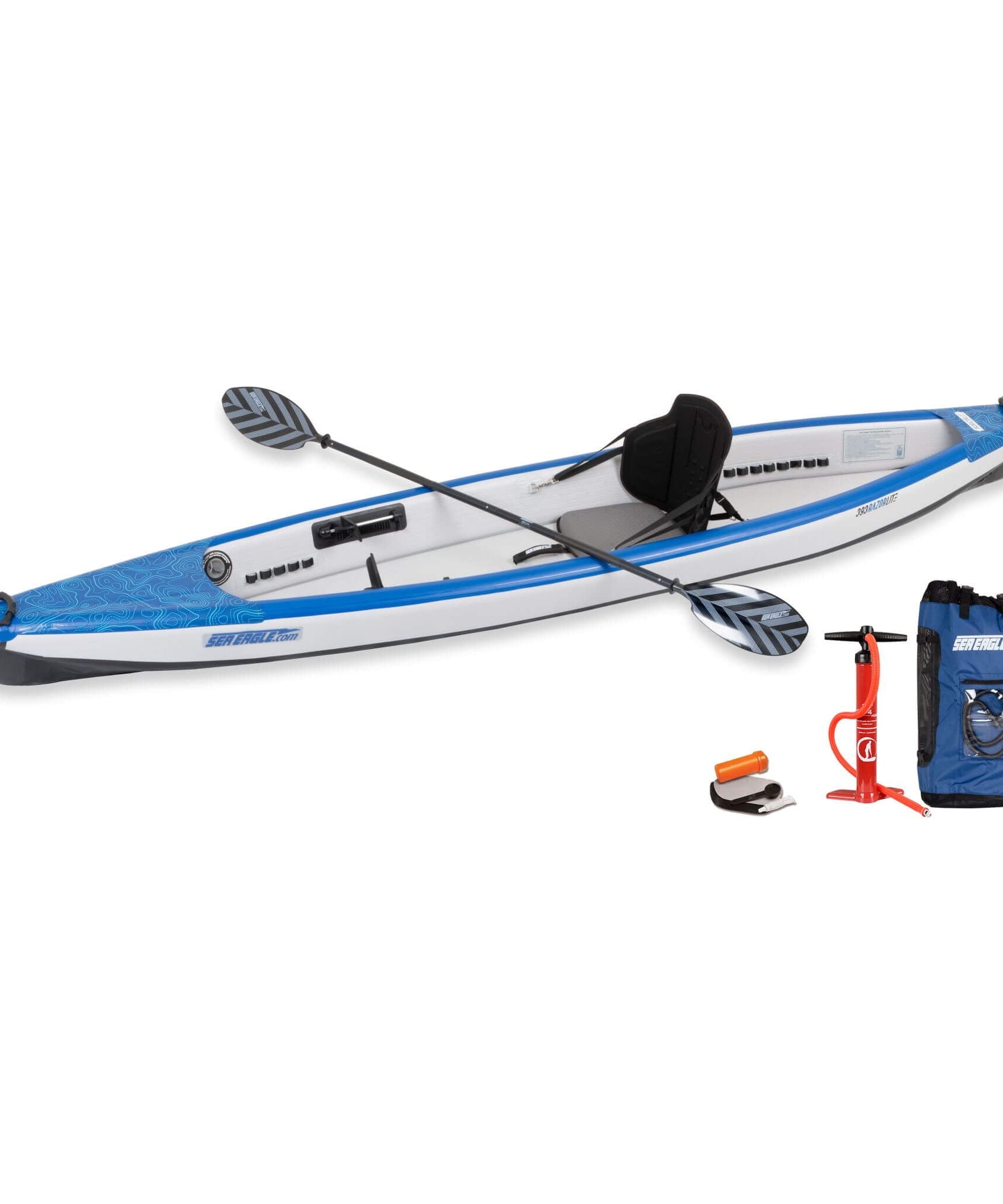 Sea Eagle 393RL RazorLite 1-Person Inflatable Lightweight Kayak With Adjustable Footrests [393RLK] (SAK13961)