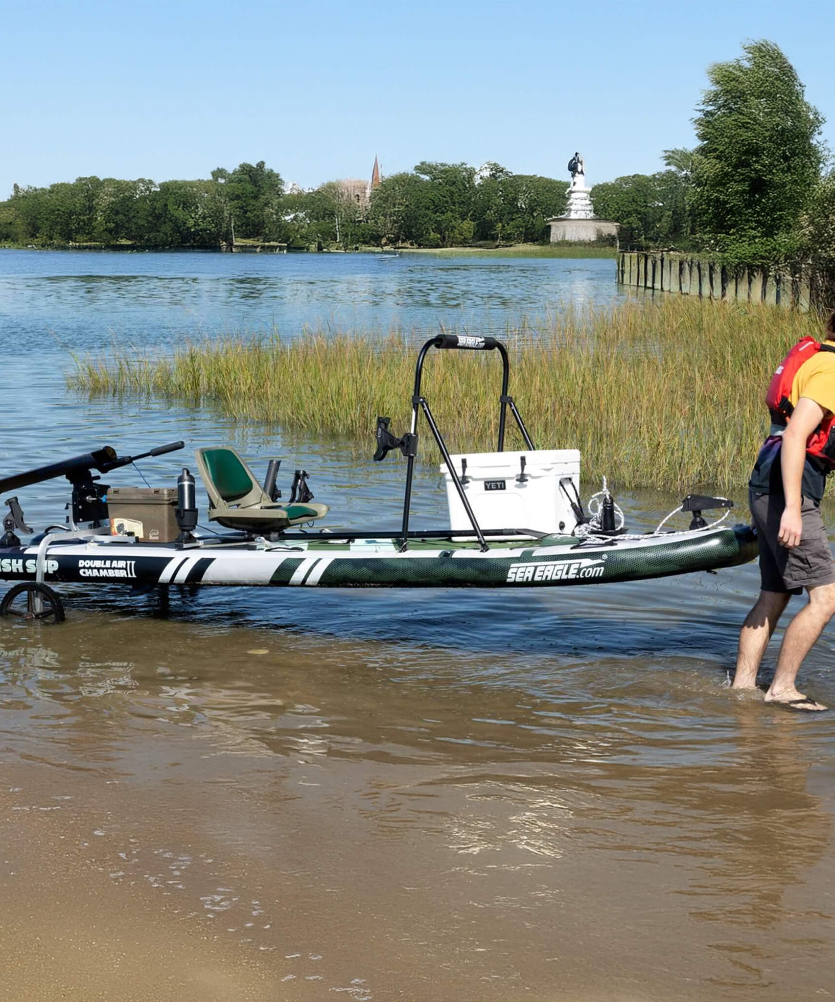 Sea Eagle FS1210 FishSUP 1-Person Inflatable Fishing Stand-Up Paddleboard [FS1210K] (SAK79218)