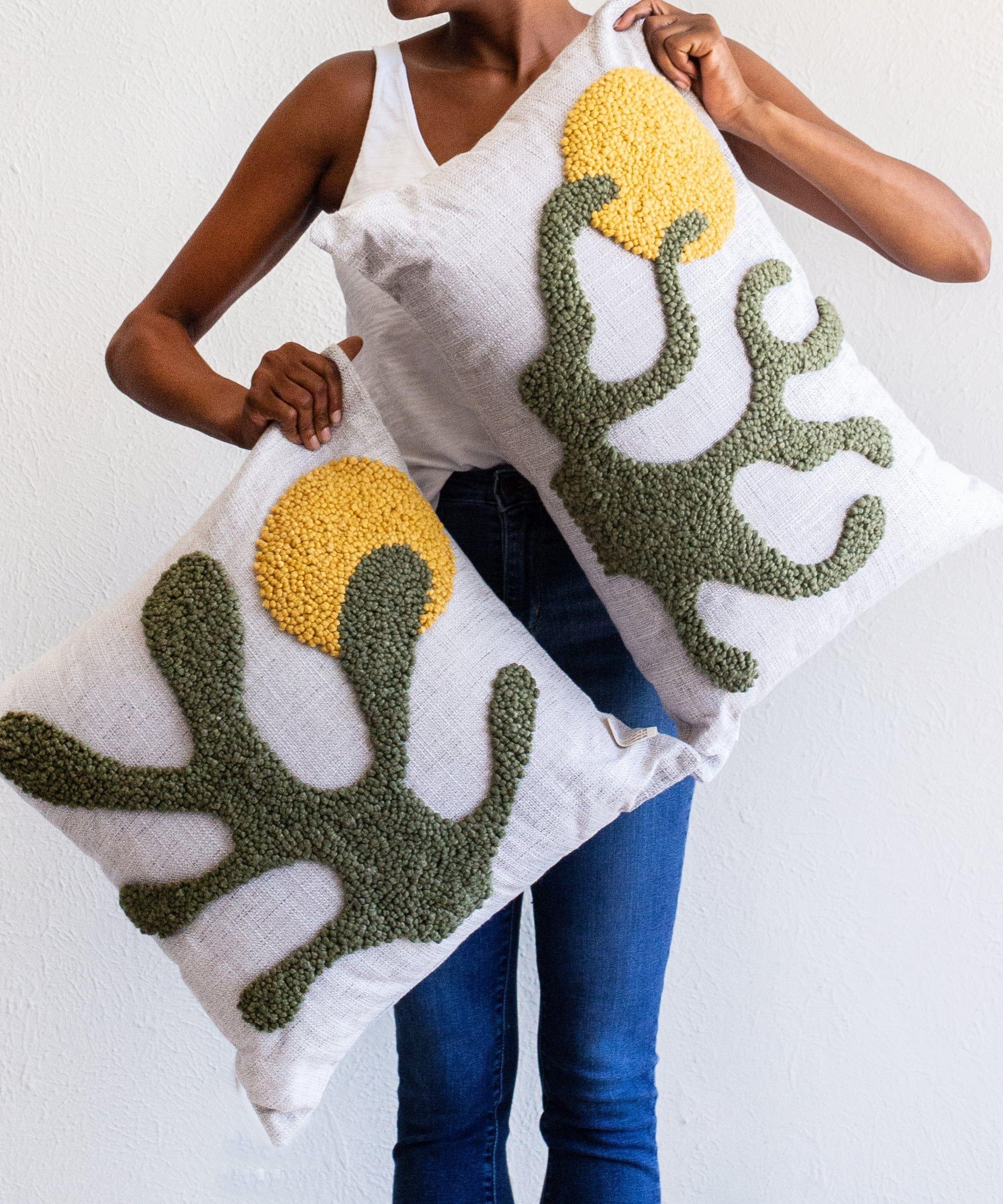 Sea Kelp Throw Pillow