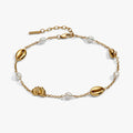 Seashell & Pearl Inline Charm Anklet