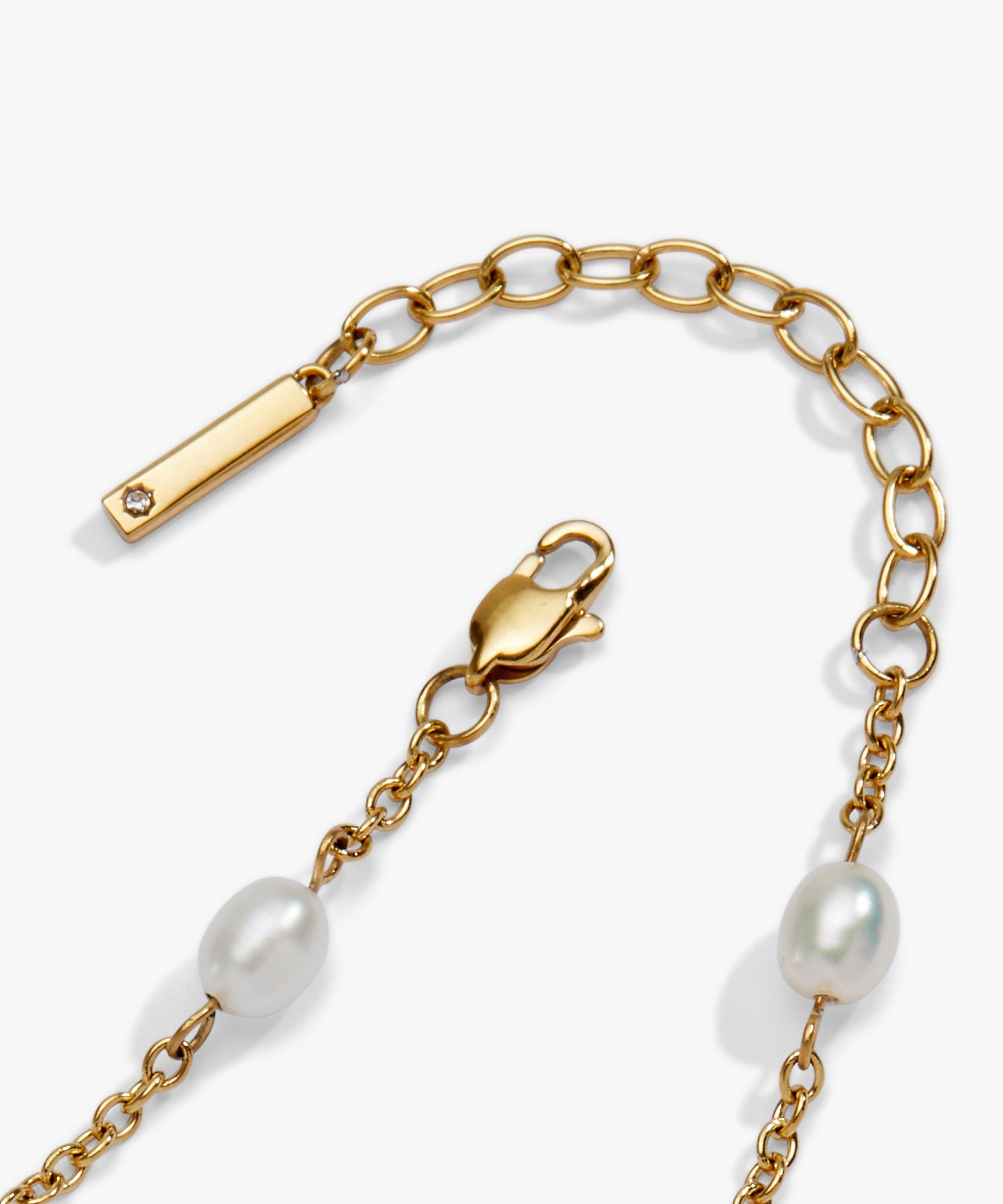 Seashell & Pearl Inline Charm Anklet