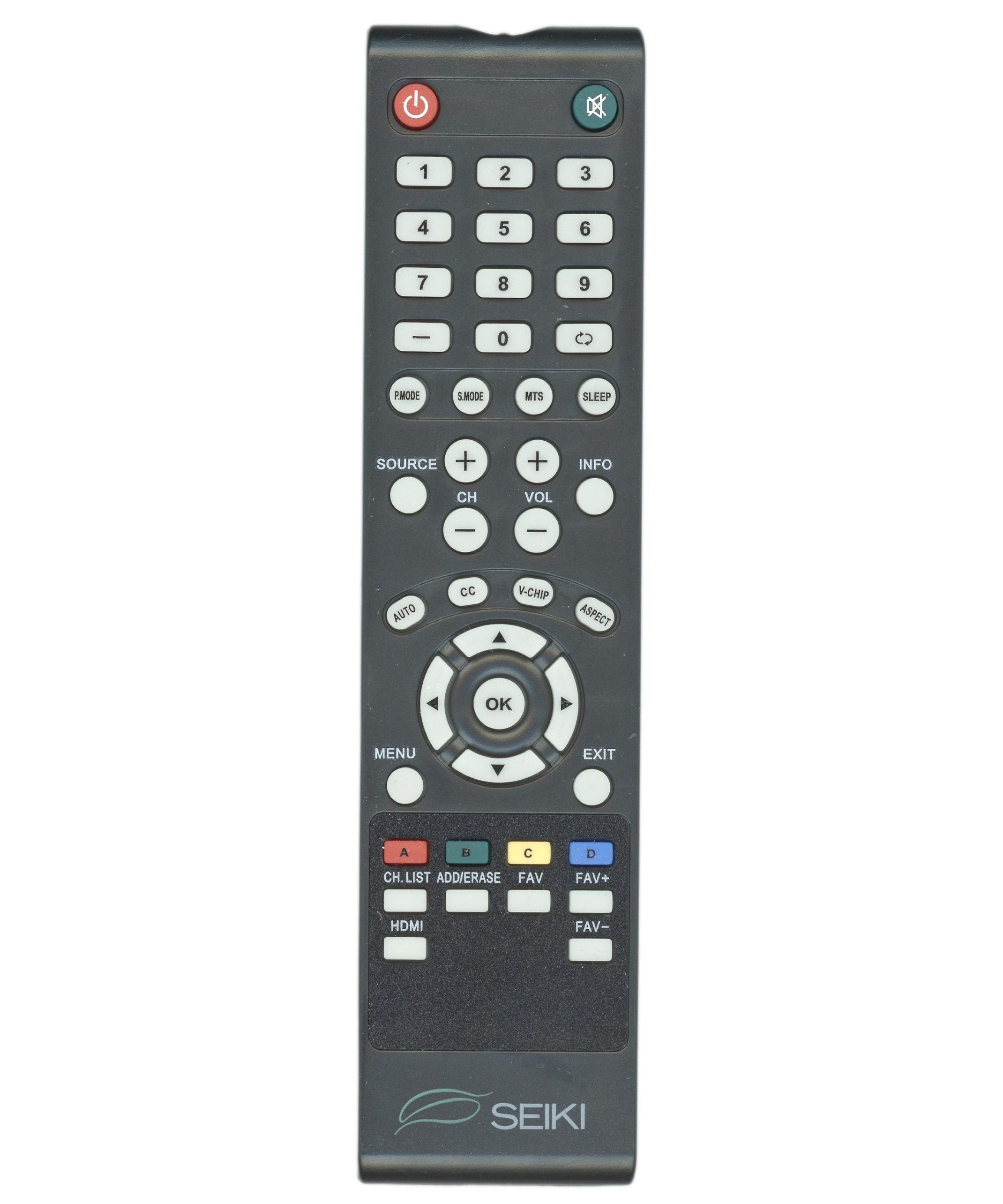 Seiki 84504503B01 Standard TV Remote Control | IR - 84504503B01
