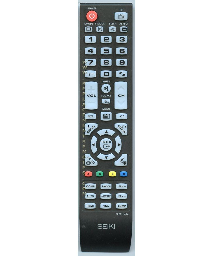 Seiki SRC1149A TV Remote Control