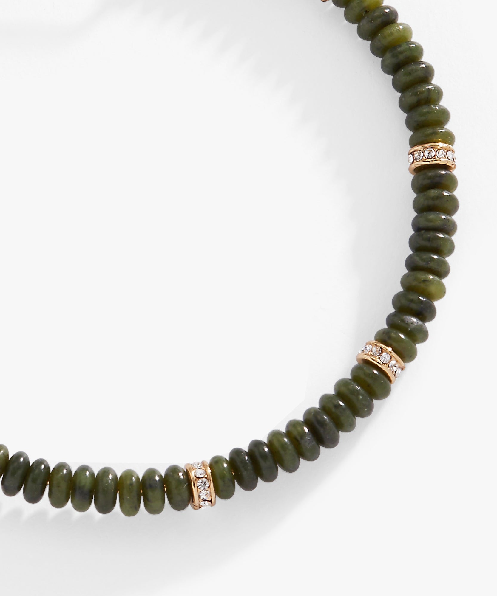 Green Semi-Precious Rondelle Beaded Bangle