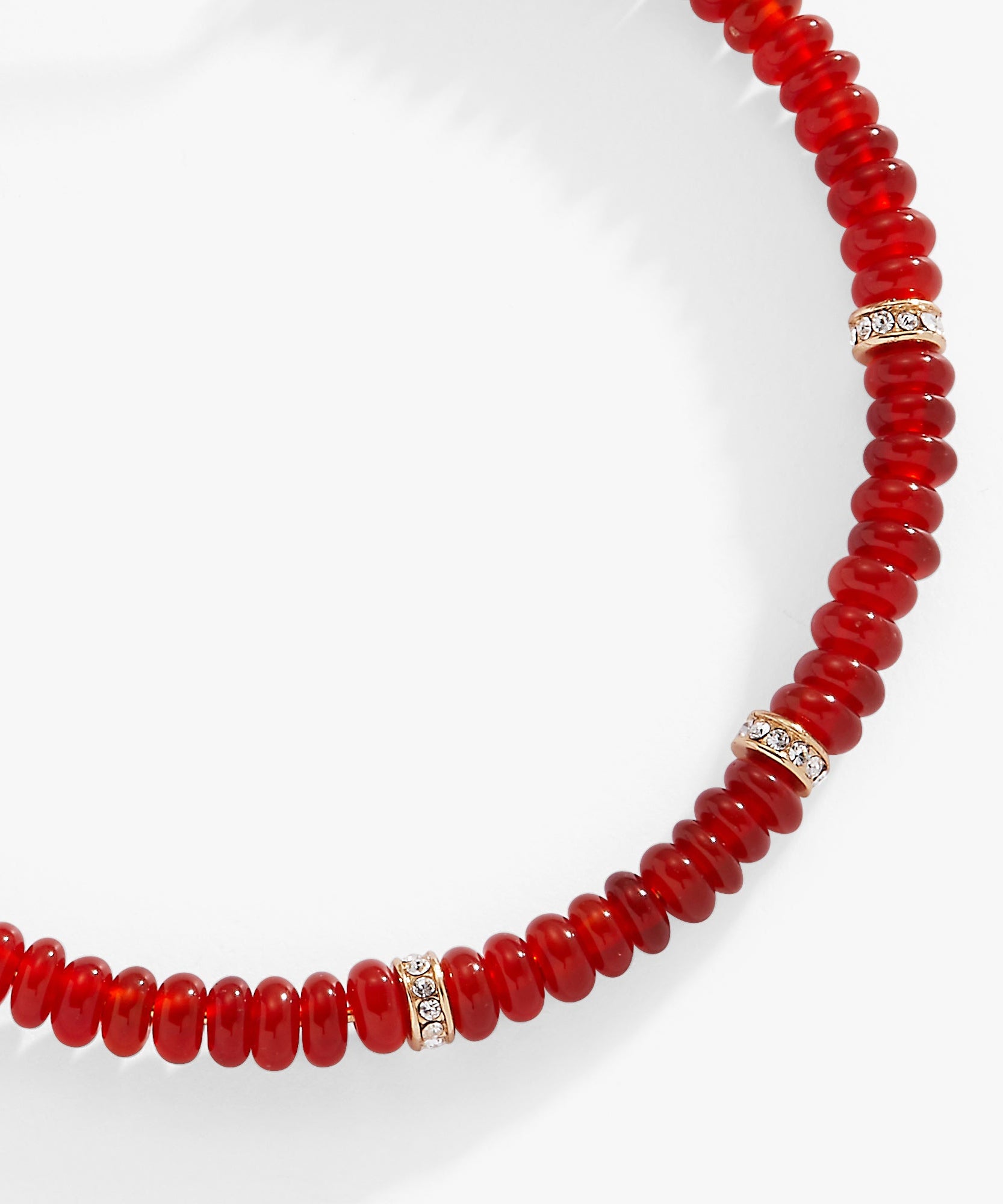Red Semi-Precious Rondelle Beaded Bangle