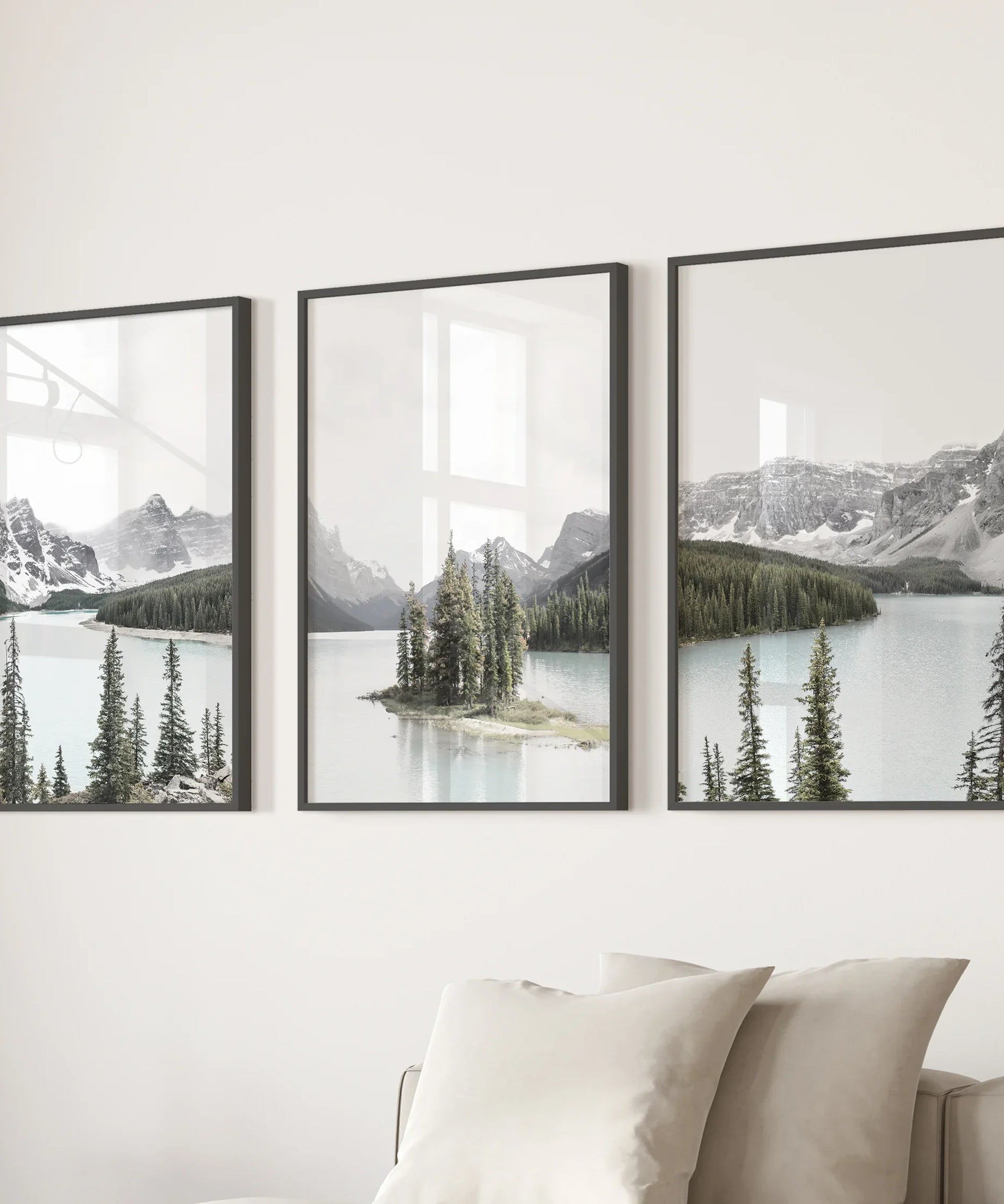 Canada Mountain Lake Poster. 3 Piece Nature Wall Art