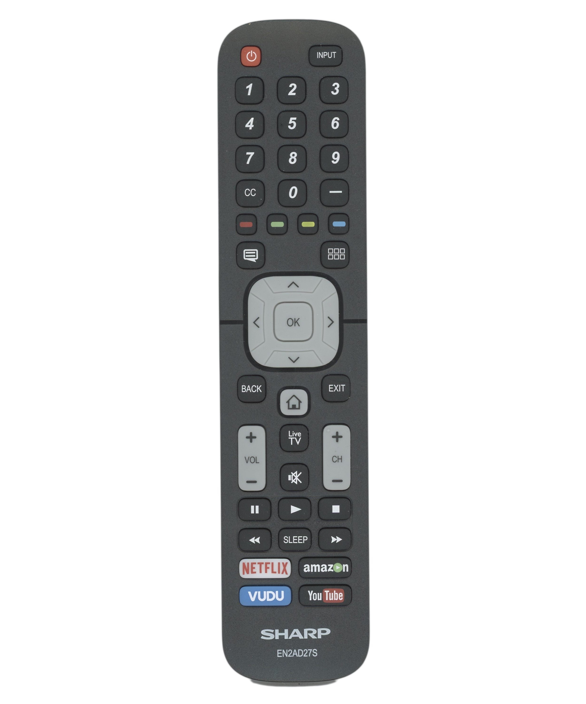 Sharp EN2AD27S Smart TV IR Remote Control for Select LED Models - EN2AD27S