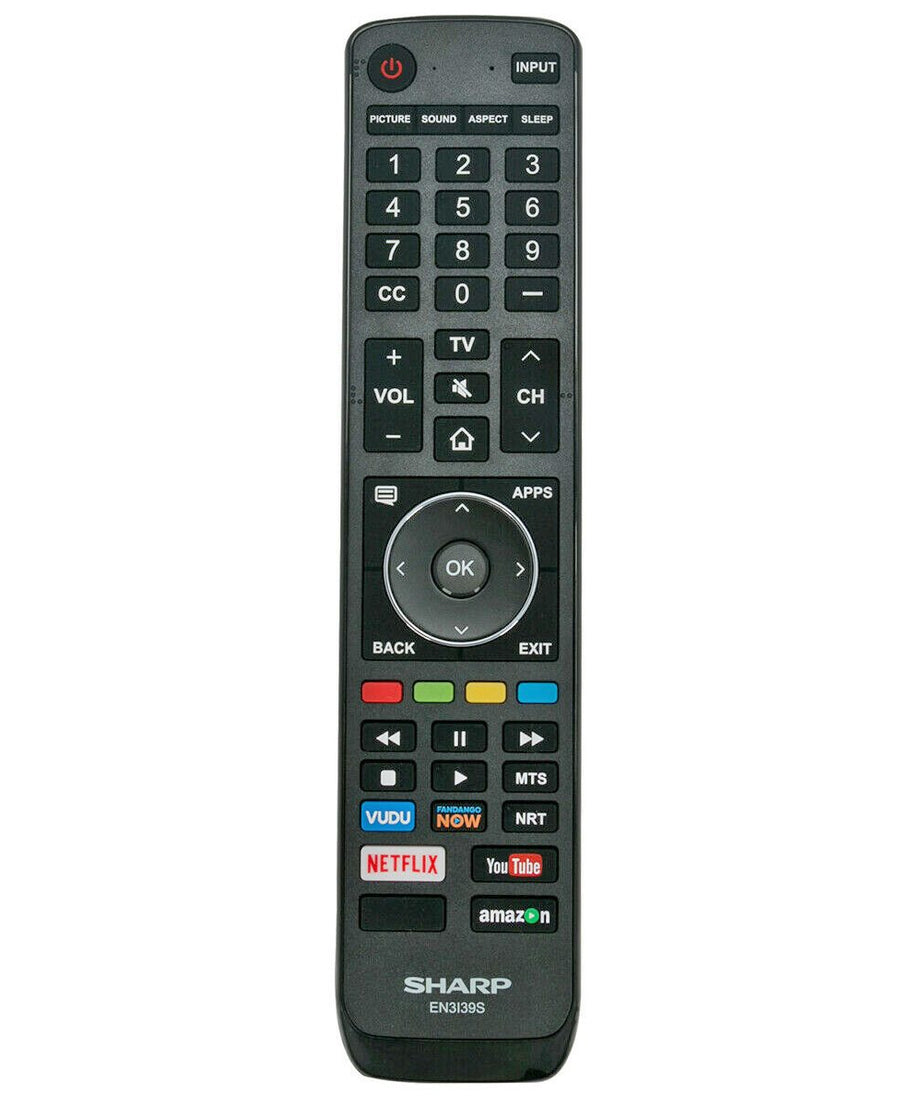 Sharp EN3I39S 2018 Smart TV Remote Control for Sharp Smart TVs | Vudu | Fandango | Netflix | YouTube | Amazon - EN3I39S