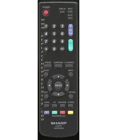 Sharp GA470WJSB TV Remote Control