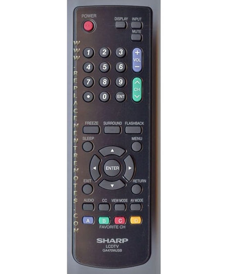 Sharp GA470WJSB TV Remote Control