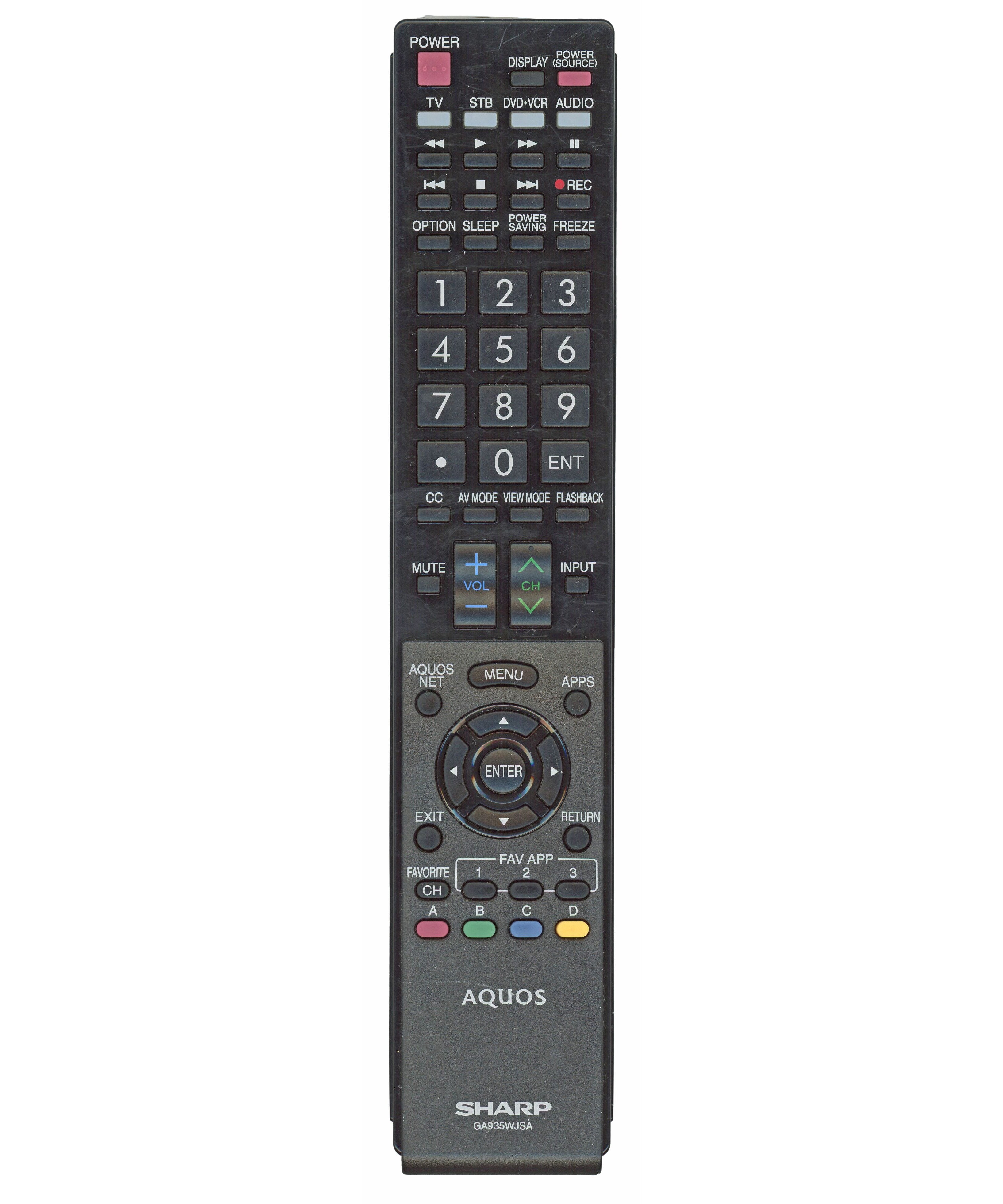 Sharp GA935WJSA TV Remote Control