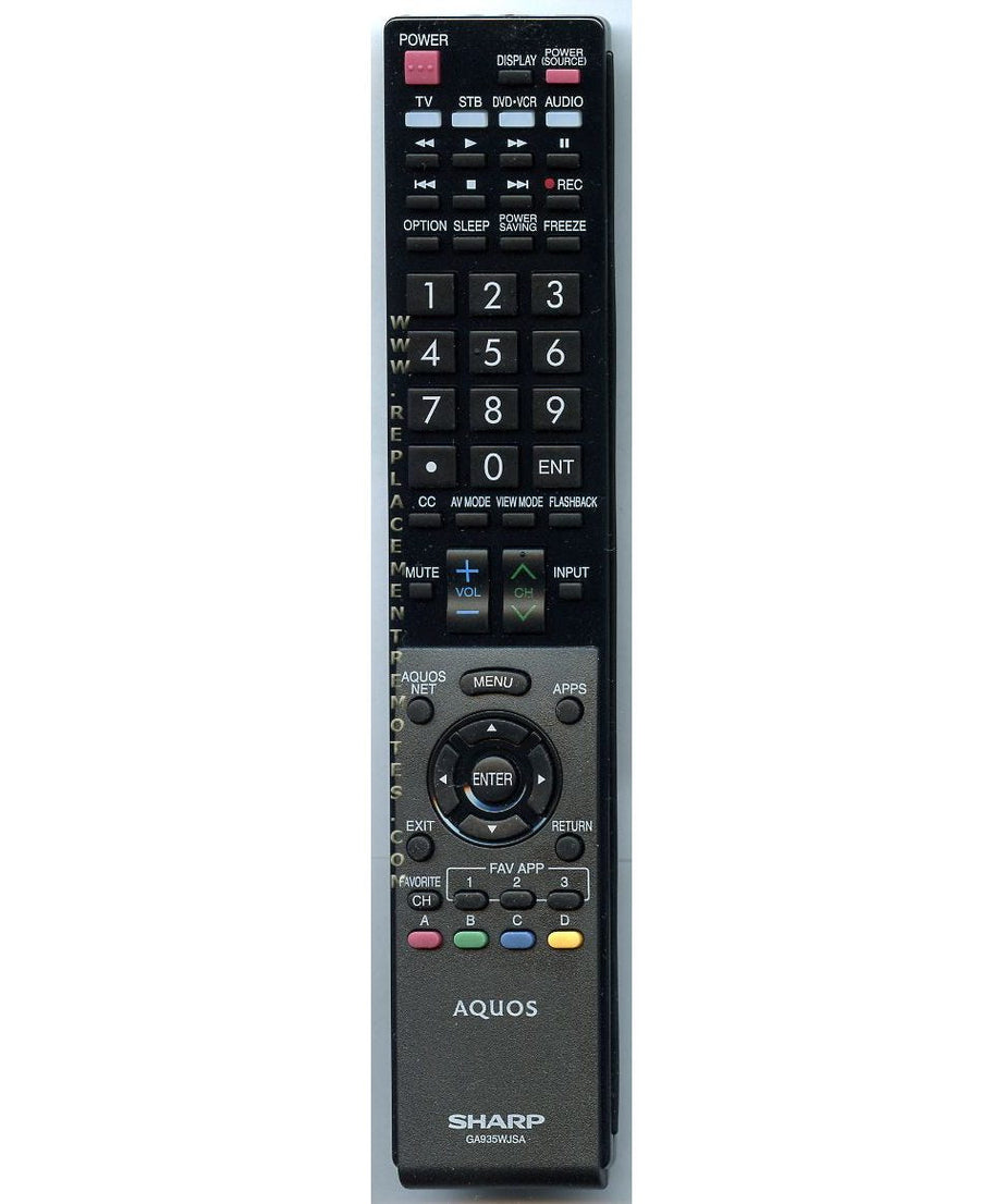 Sharp GA935WJSA TV Remote Control