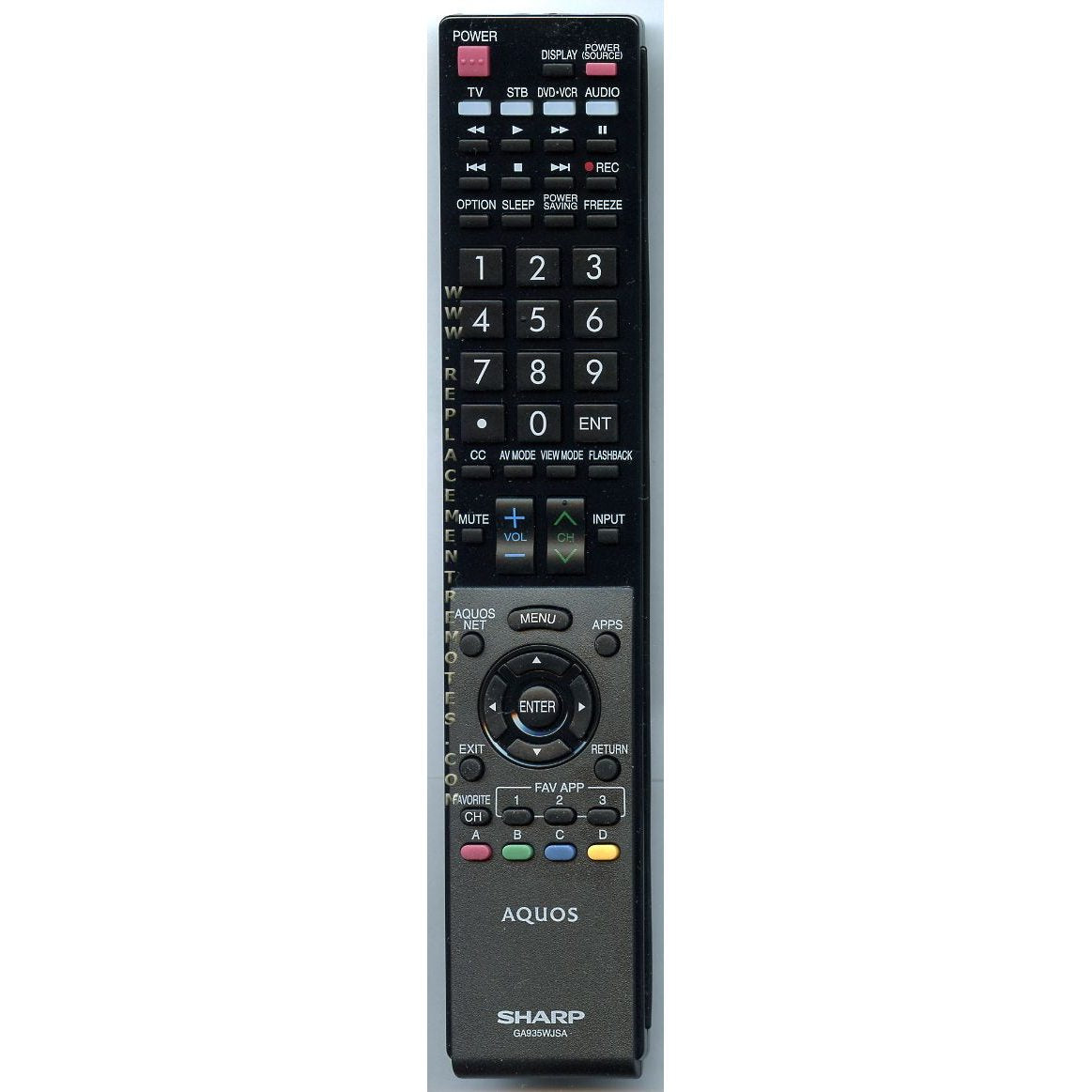 Sharp GA935WJSA TV Remote Control