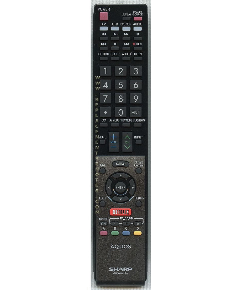 Sharp GB004WJSA Aquos Smart TV Remote Control | IR | Netflix - RRMCGB004WJSA