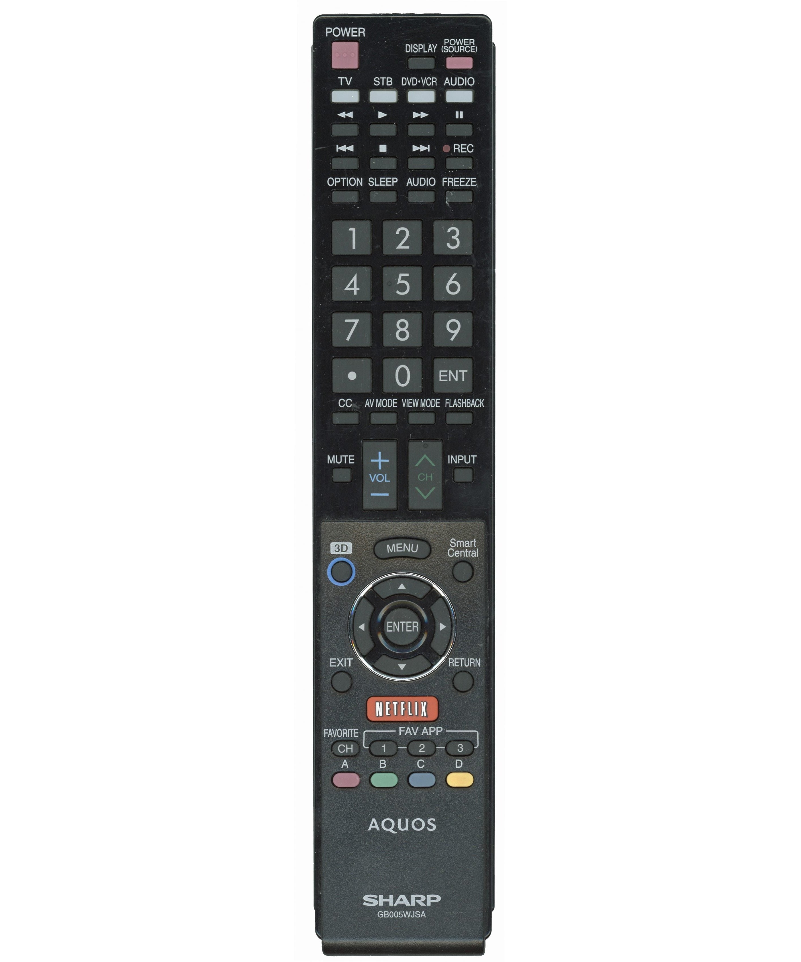 Sharp GB005WJSA AQUOS Smart TV Remote Control | IR | Netflix - RRMCGB005WJSA