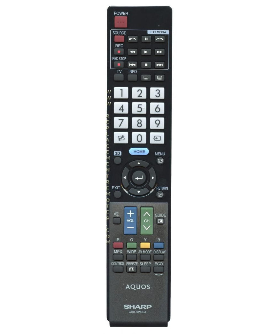 Sharp GB039WJSA AQUOS TV Remote Control - RRMCGB039WJSA