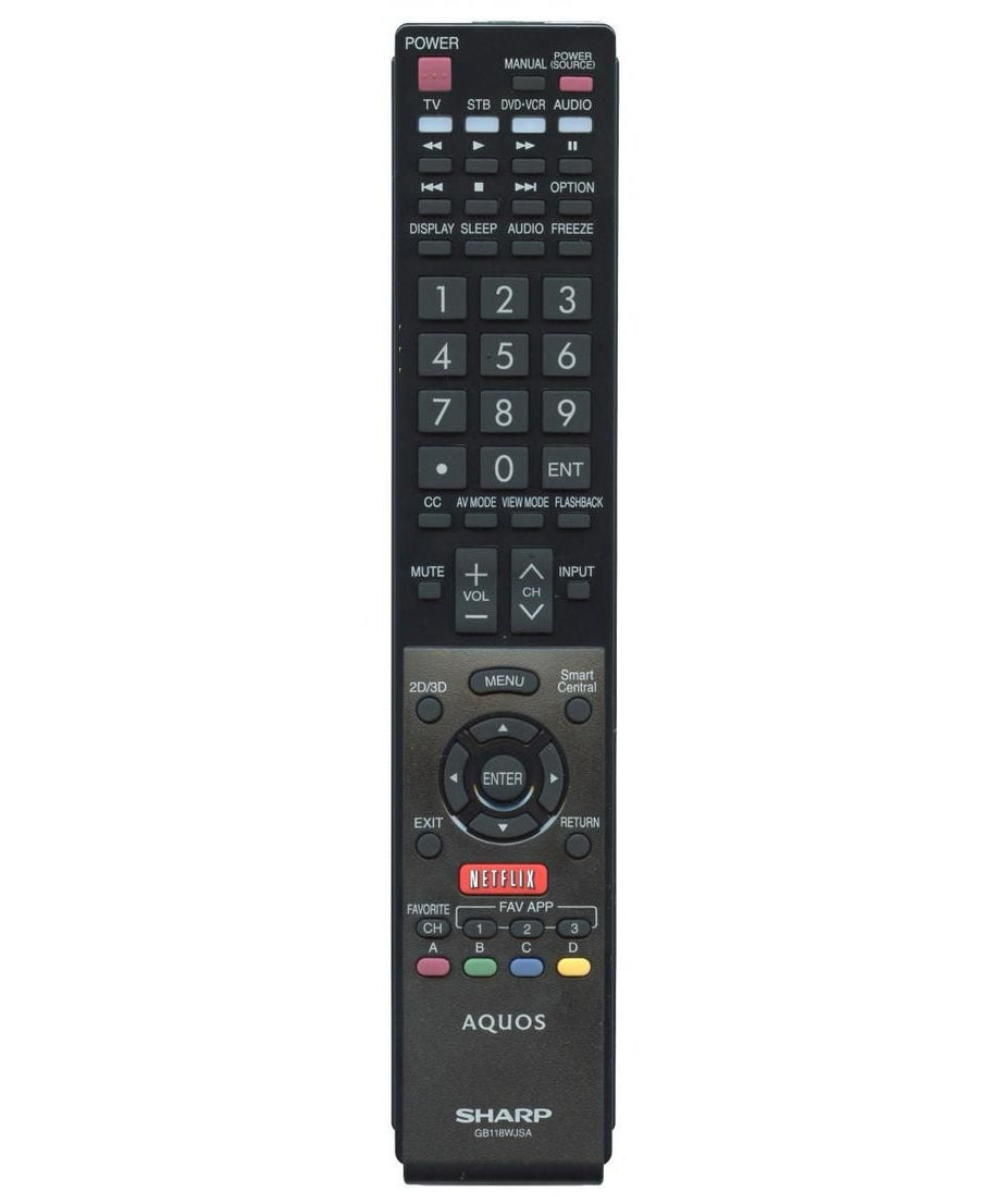 Sharp GB118WJSA Aquos Smart TV Remote Control | NETFLIX | IR - RRMCGB118WJSA