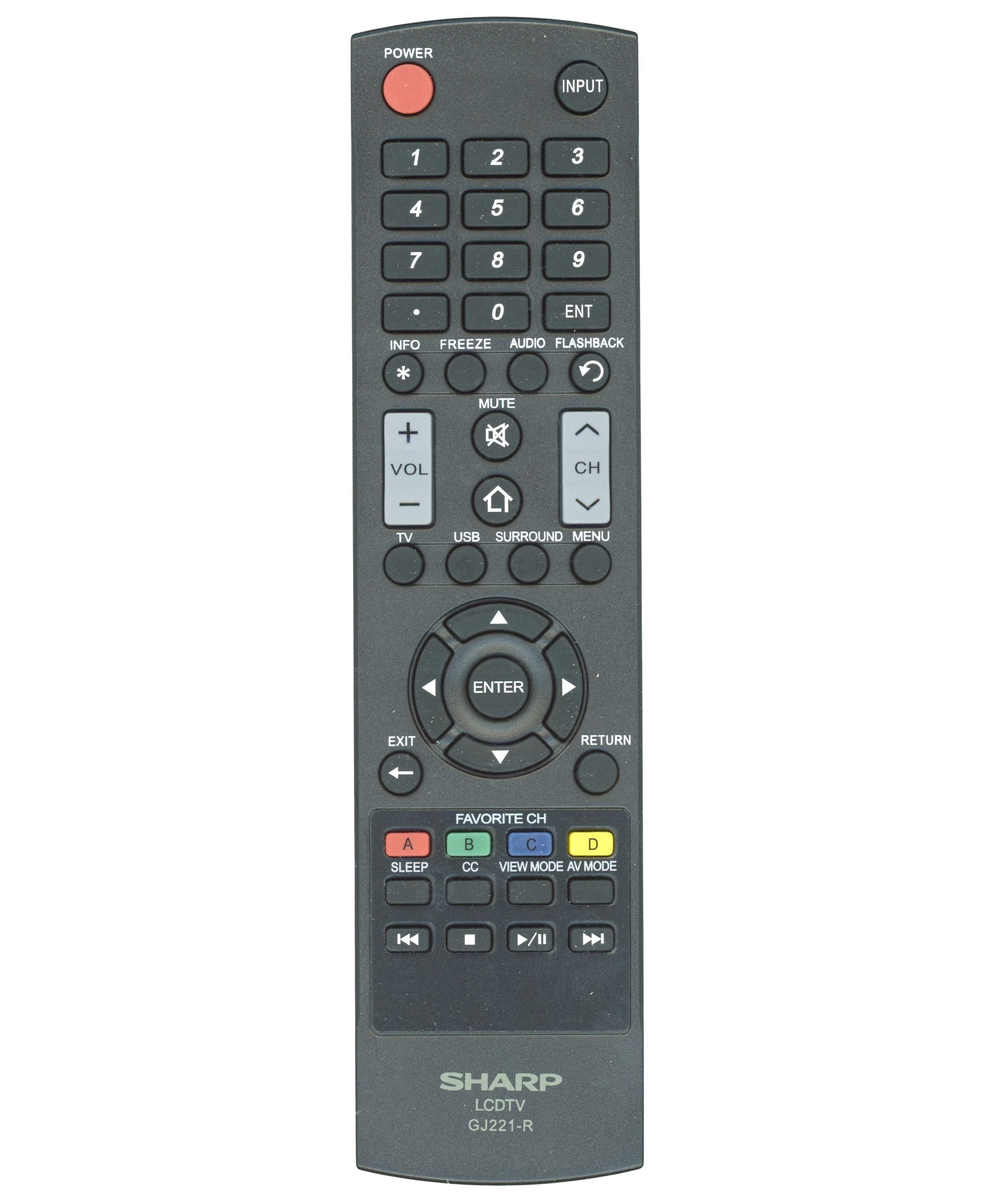 Sharp GJ221R TV Remote Control