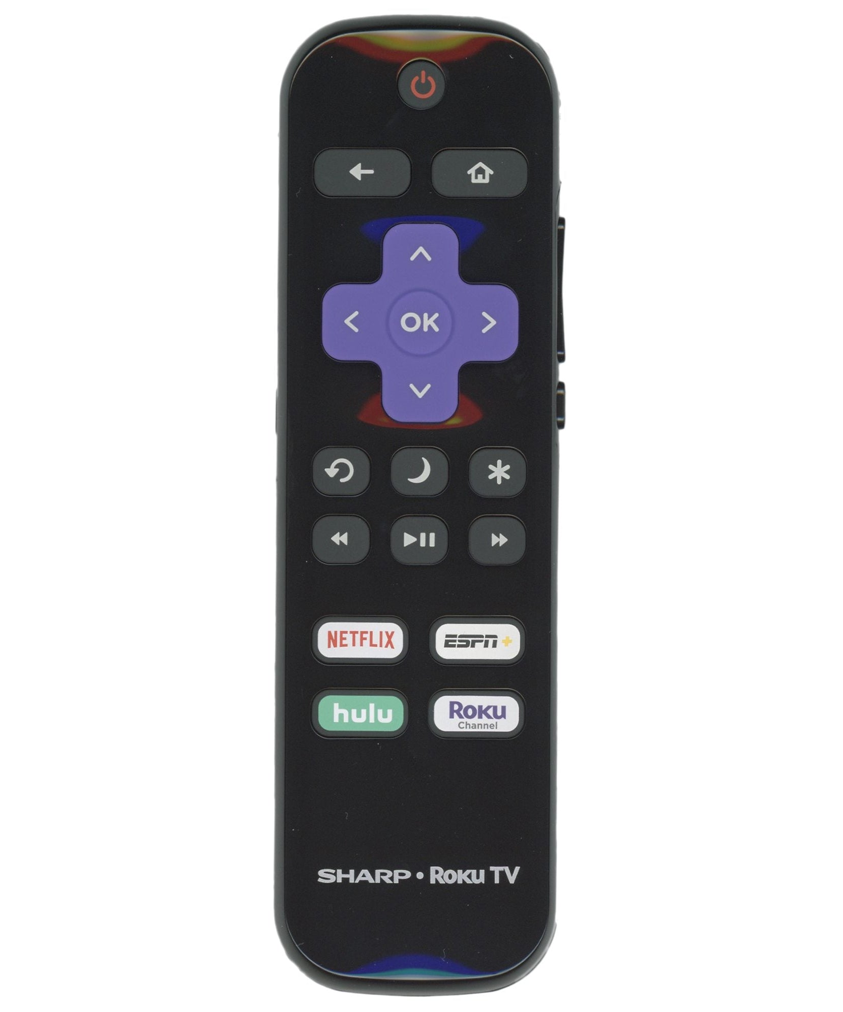 Sharp LC-RCRUS-21 ROKU TV Remote Control | 2020 | Netflix | ESPN+ | Hulu | Roku Channel - LCRCRUS21