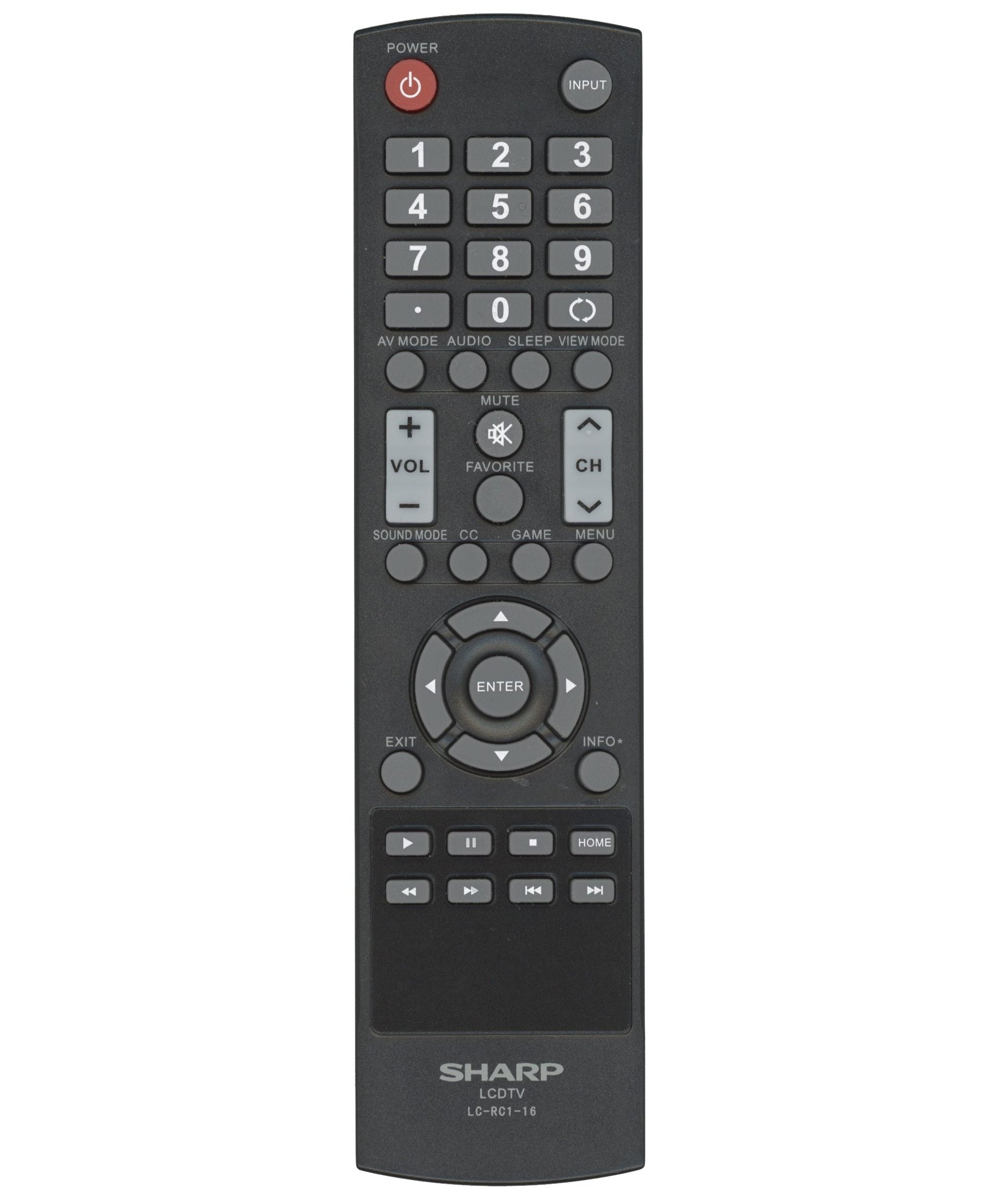 Sharp LCRC116 TV Remote Control | LC-RC1-16