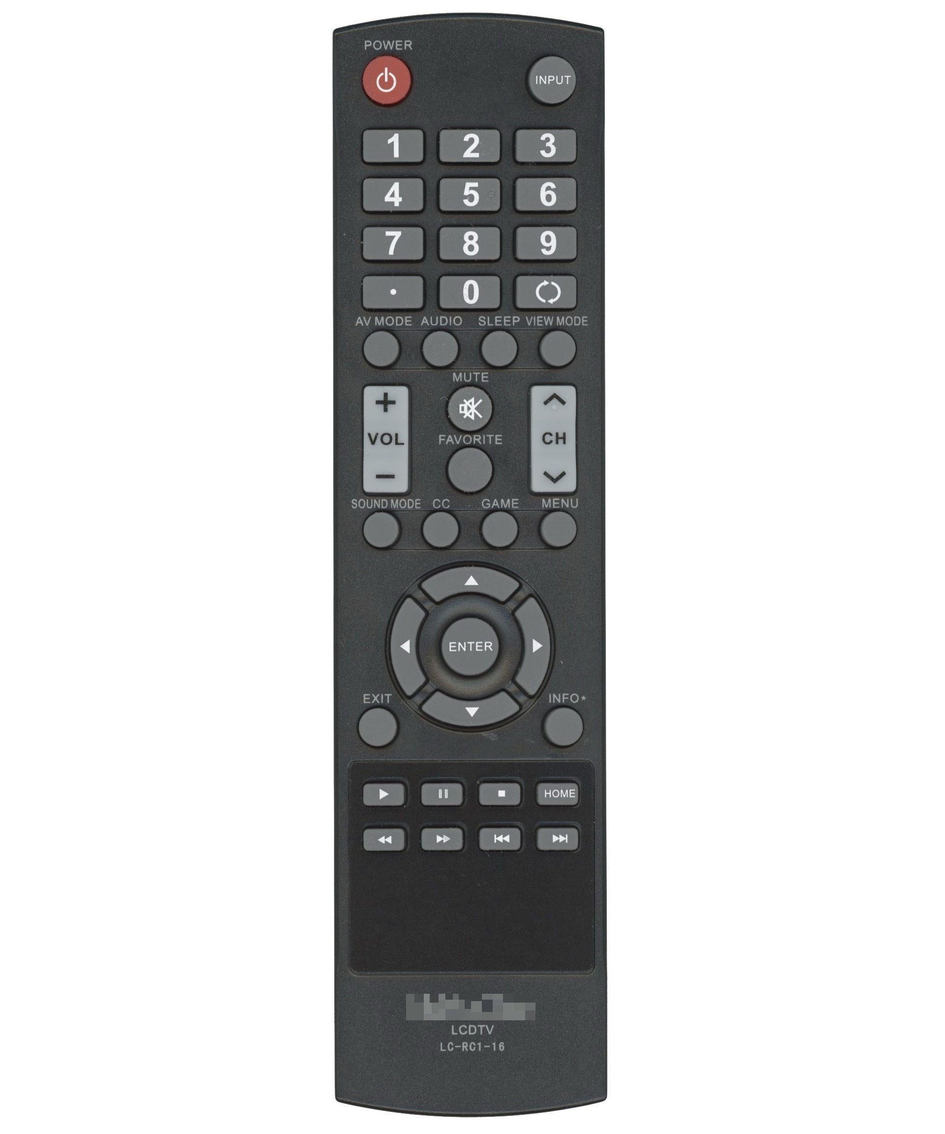 Sharp LCRC116 TV Remote Control | LC-RC1-16