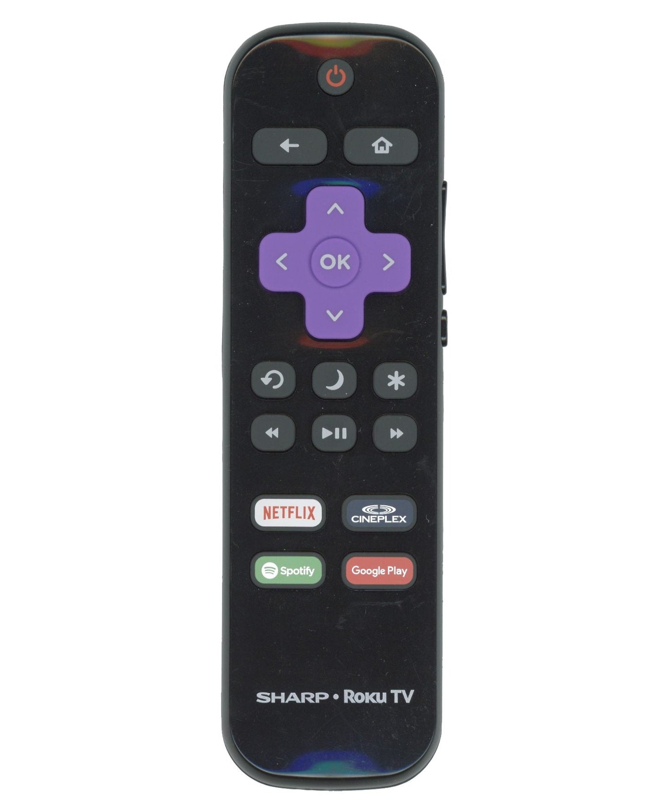Sharp LC-RCRCA-17 TV Remote Control | 2017 | Canada | Netflix | CinePlex | Spotify | Google Play - LCRCRCA17