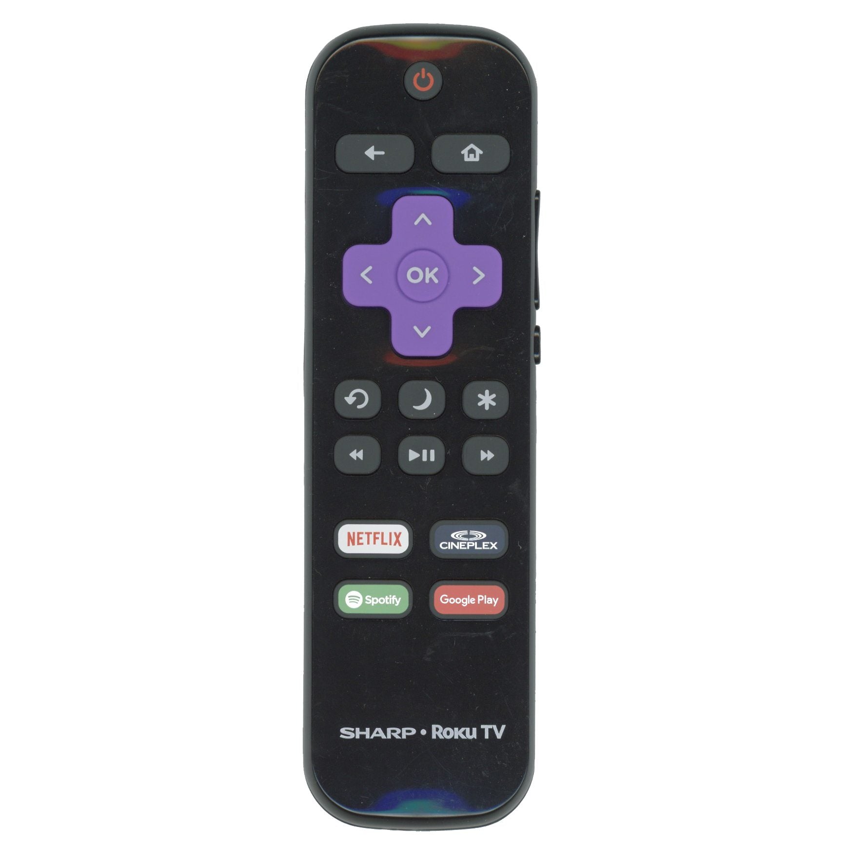 Sharp LC-RCRCA-17 TV Remote Control | 2017 | Canada | Netflix | CinePlex | Spotify | Google Play - LCRCRCA17