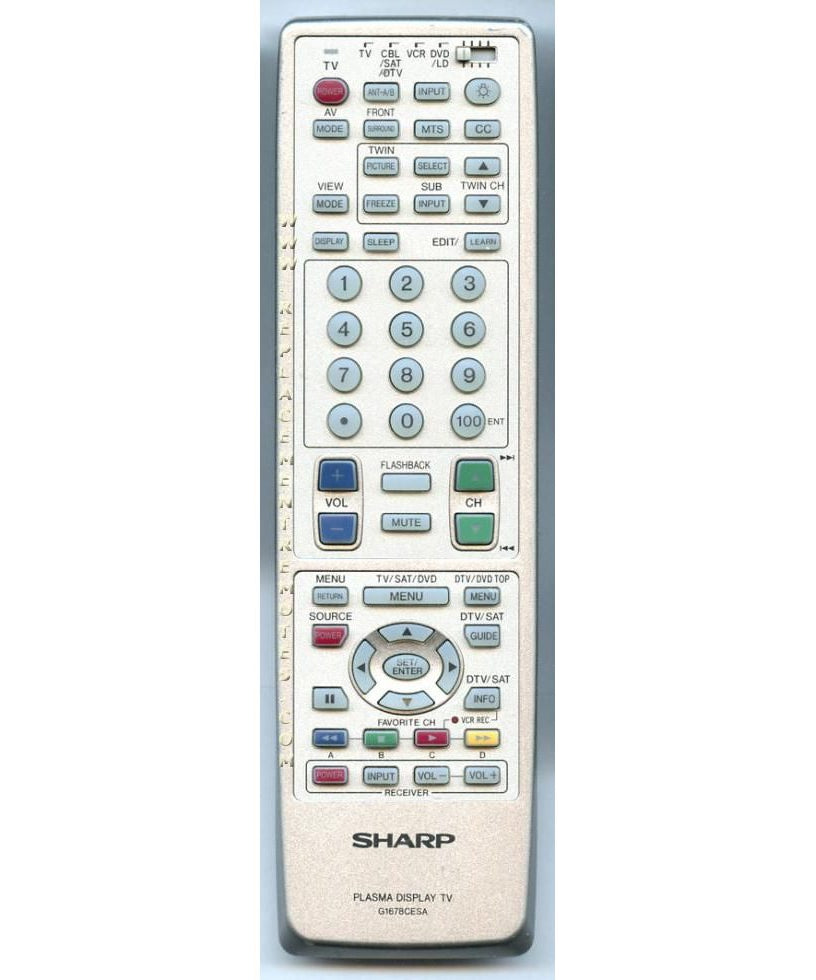 Sharp RRMCG1678CESA TV Remote Control