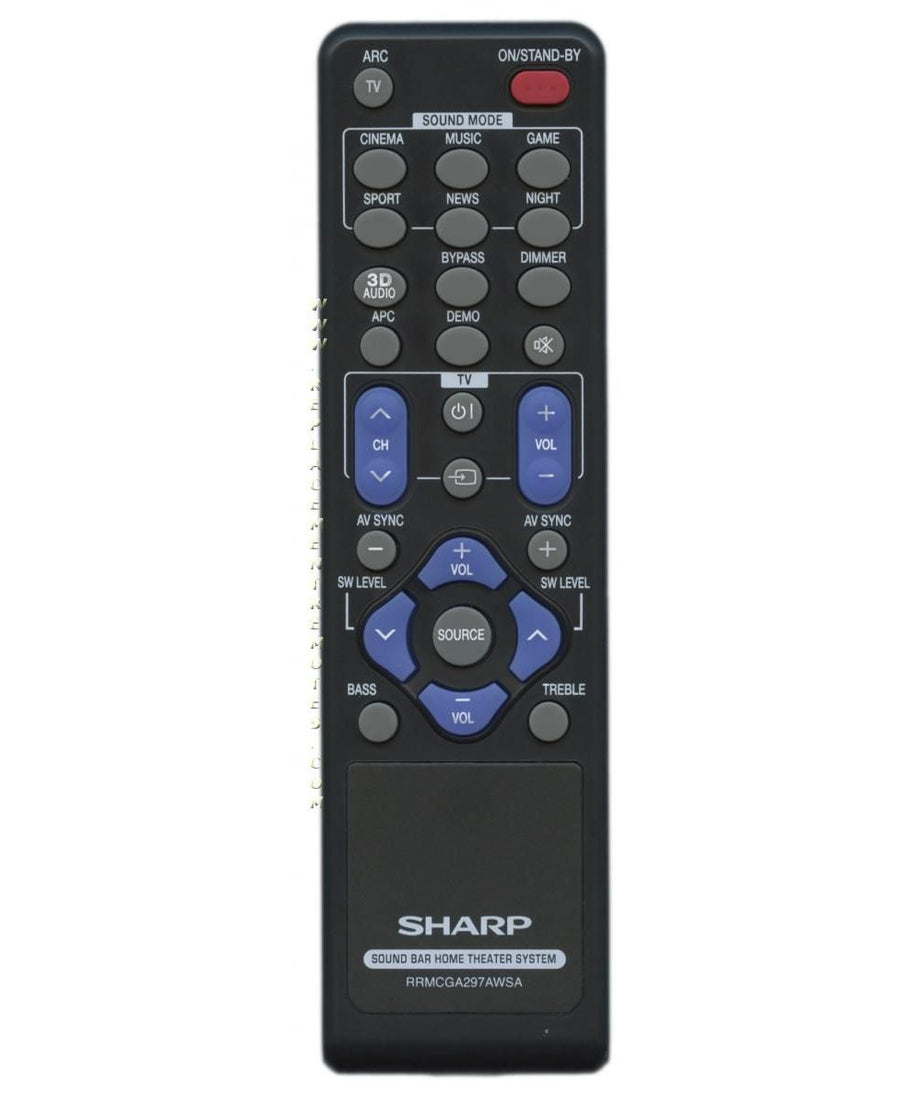 Sharp RRMCGA297AWSA Sound Bar Remote Control