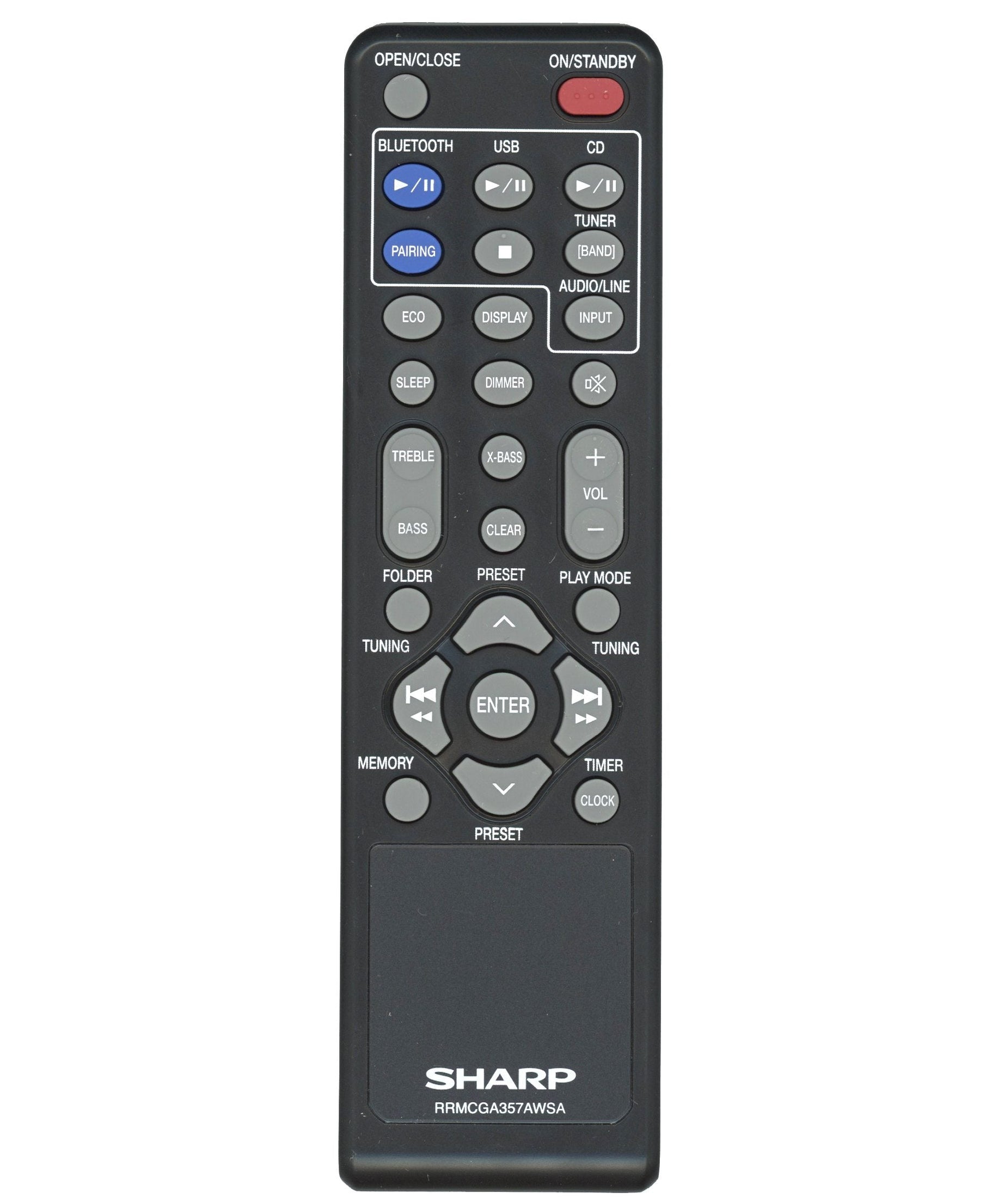 Sharp RRMCGA357AWSA Hi Fi Mini Component System Audio Remote Control - RRMCGA357AWSA