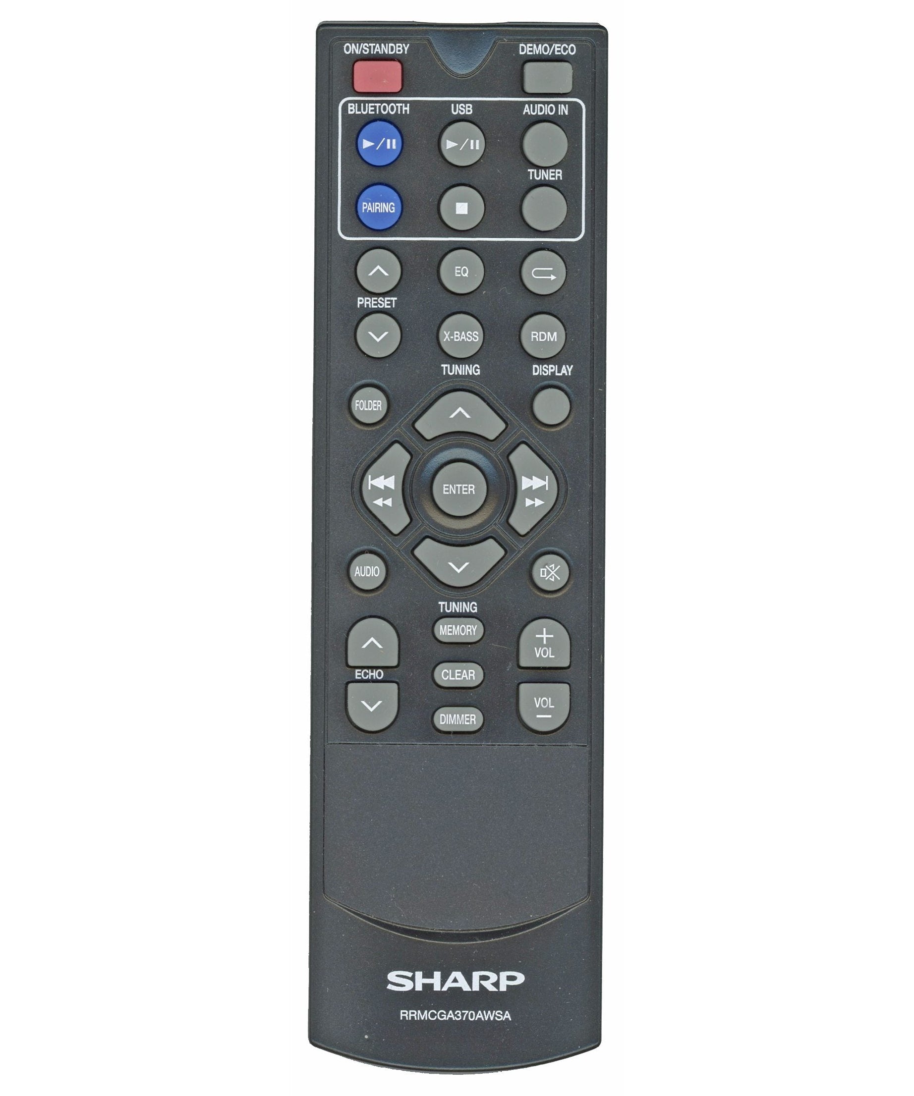 Sharp RRMCGA370AWSA Audio Remote Control