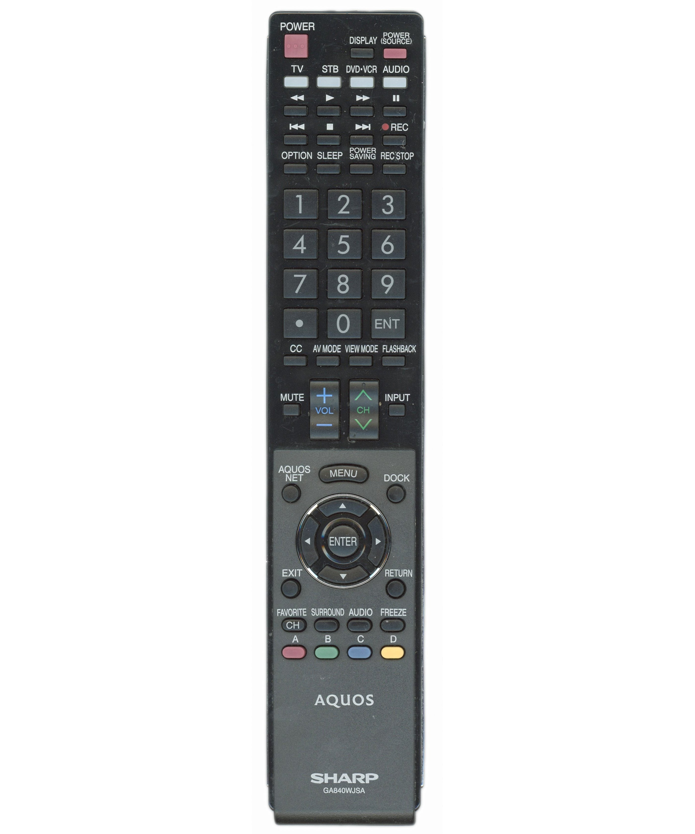 Sharp RRMCGA840WJSA TV Remote Control