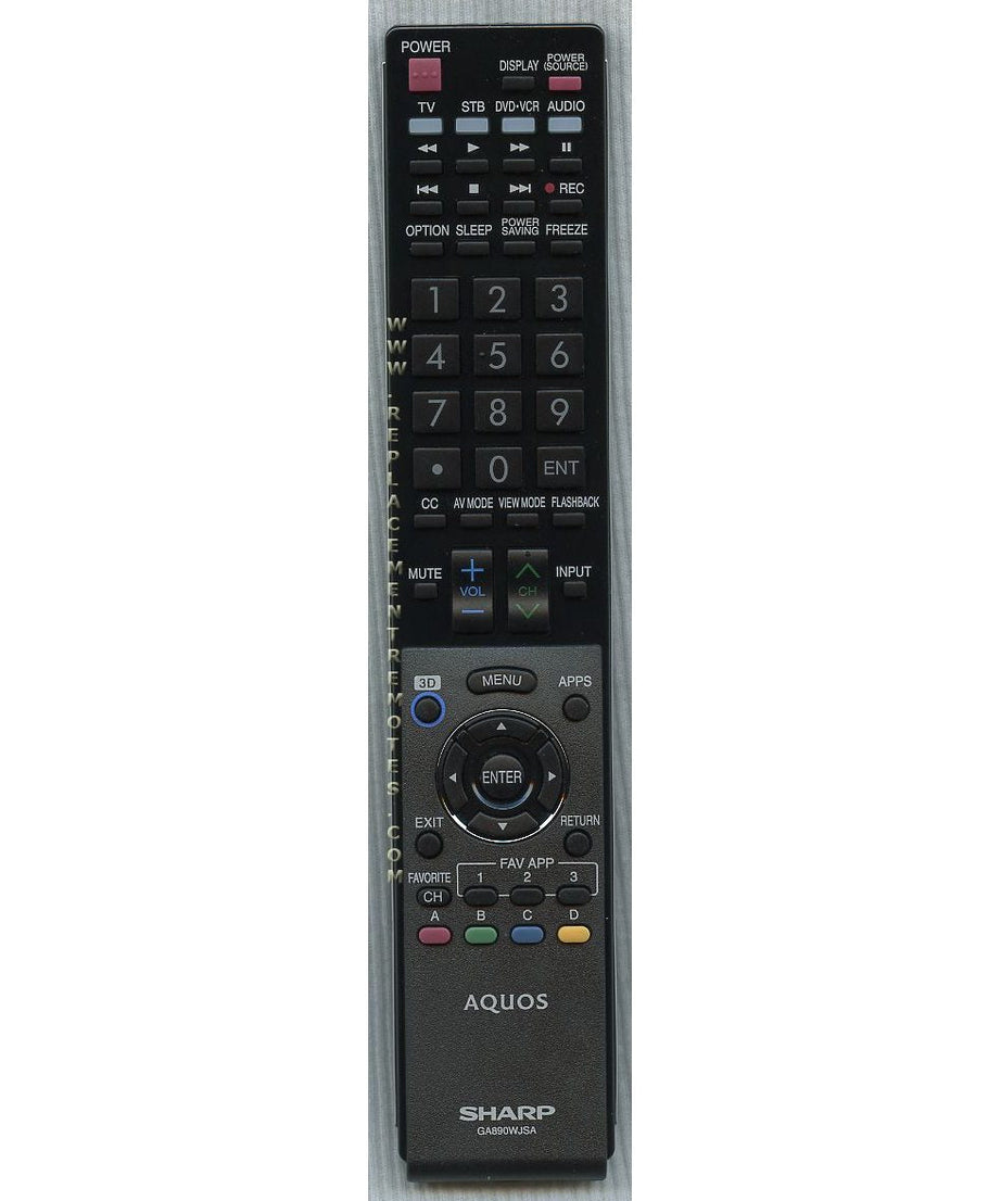 Sharp RRMCGA890WJSA TV Remote Control