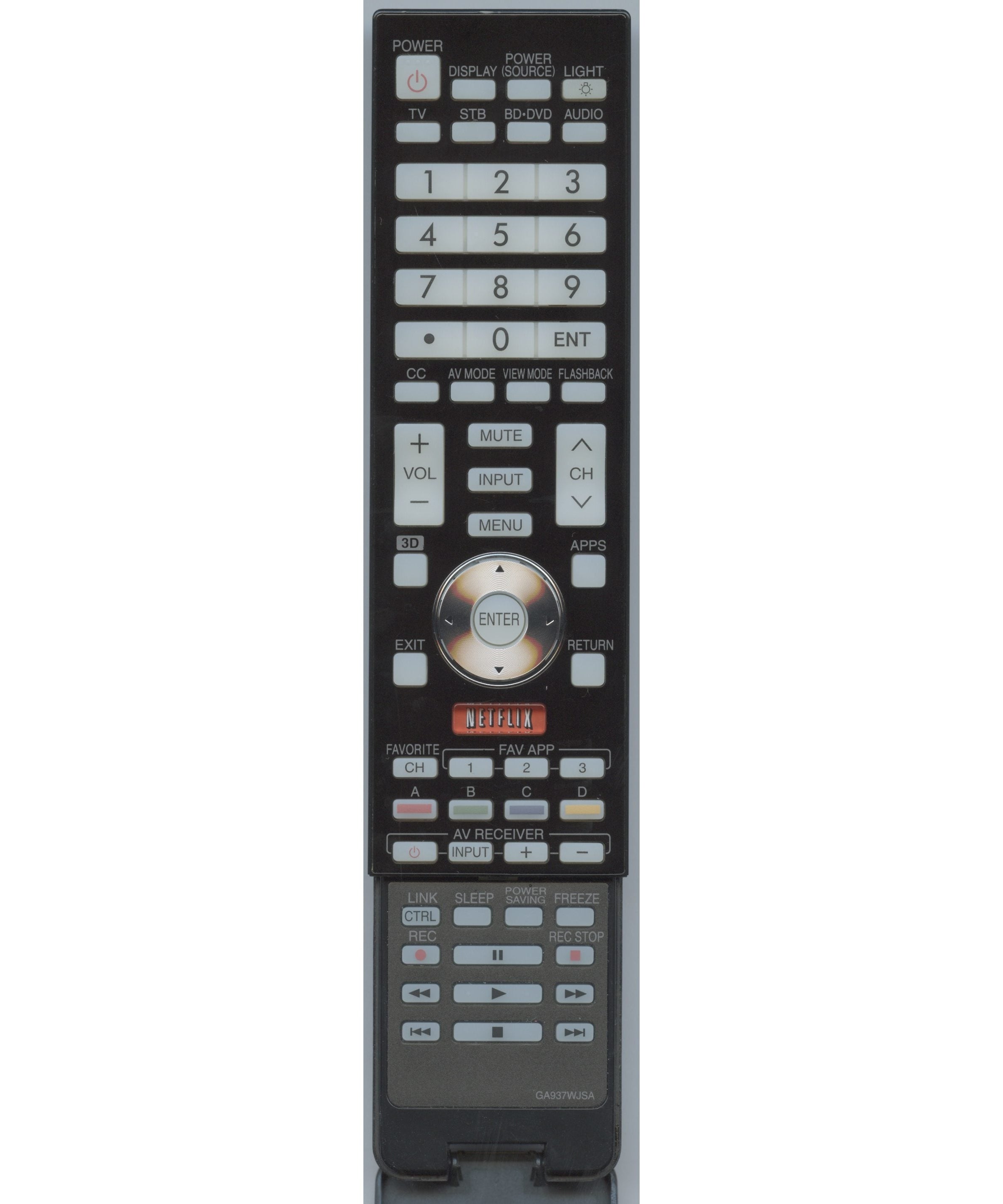 Sharp RRMCGA937WJSA TV Remote Control