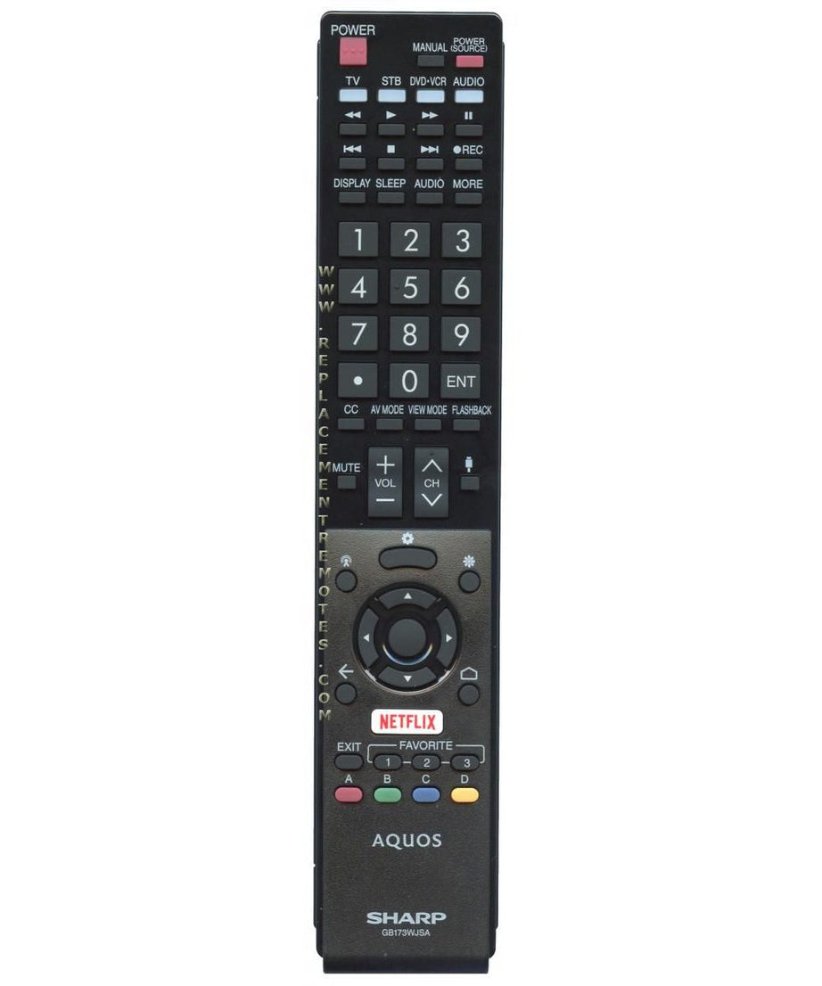 Sharp GB173WJSA AQUOS Smart TV Remote Control | Netflix | IR - RRMCGB173WJSA