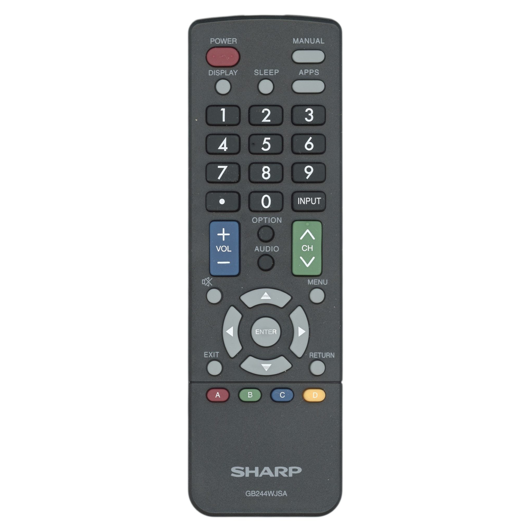 Sharp GB244WJSA AQUOS TV Remote Control - RRMCGB244WJSA