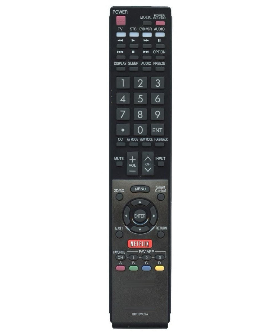 Sharp GB118WJSA Aquos Smart TV Remote Control | NETFLIX | IR - RRMCGB118WJSA