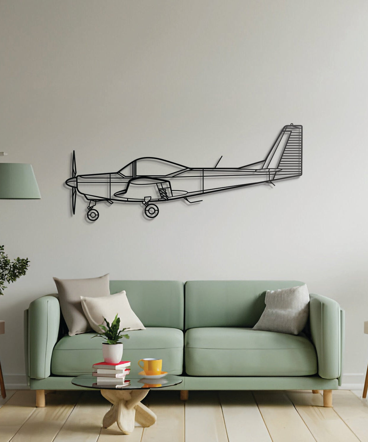 AS SA 202 Bravo Wandkunst Metallflugzeug - NCP0258