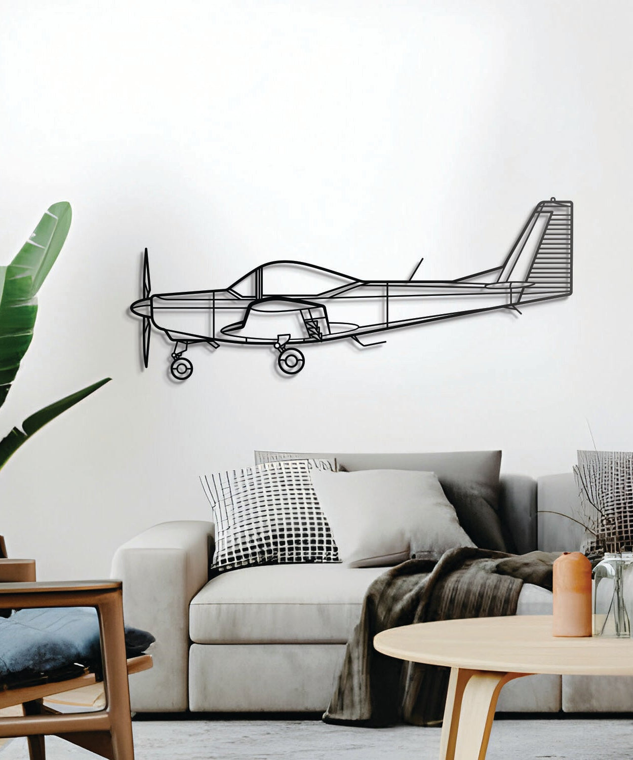 AS SA 202 Bravo Wandkunst Metallflugzeug - NCP0258