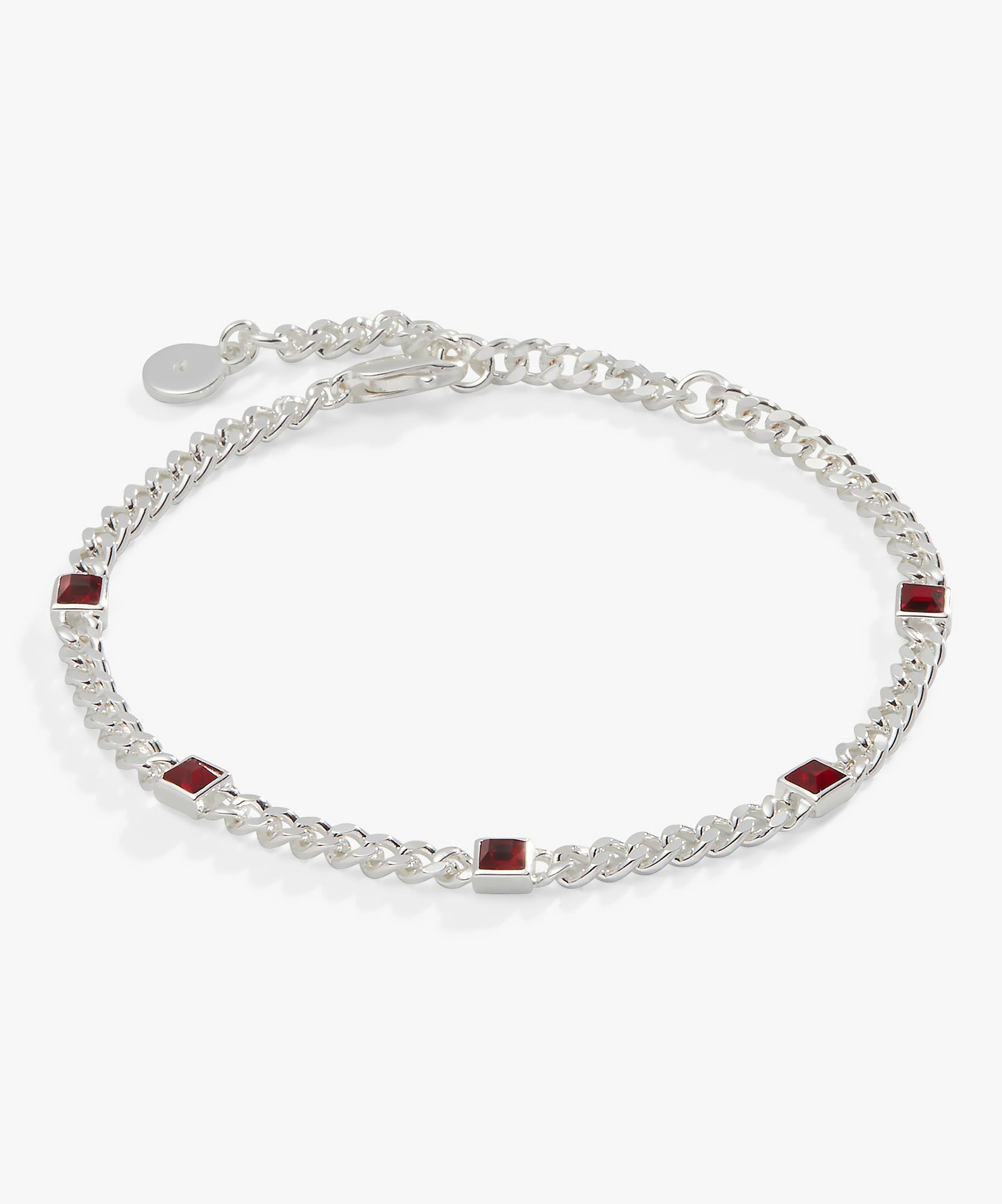 January Birthstone Scarlet Curb Chain Bracelet