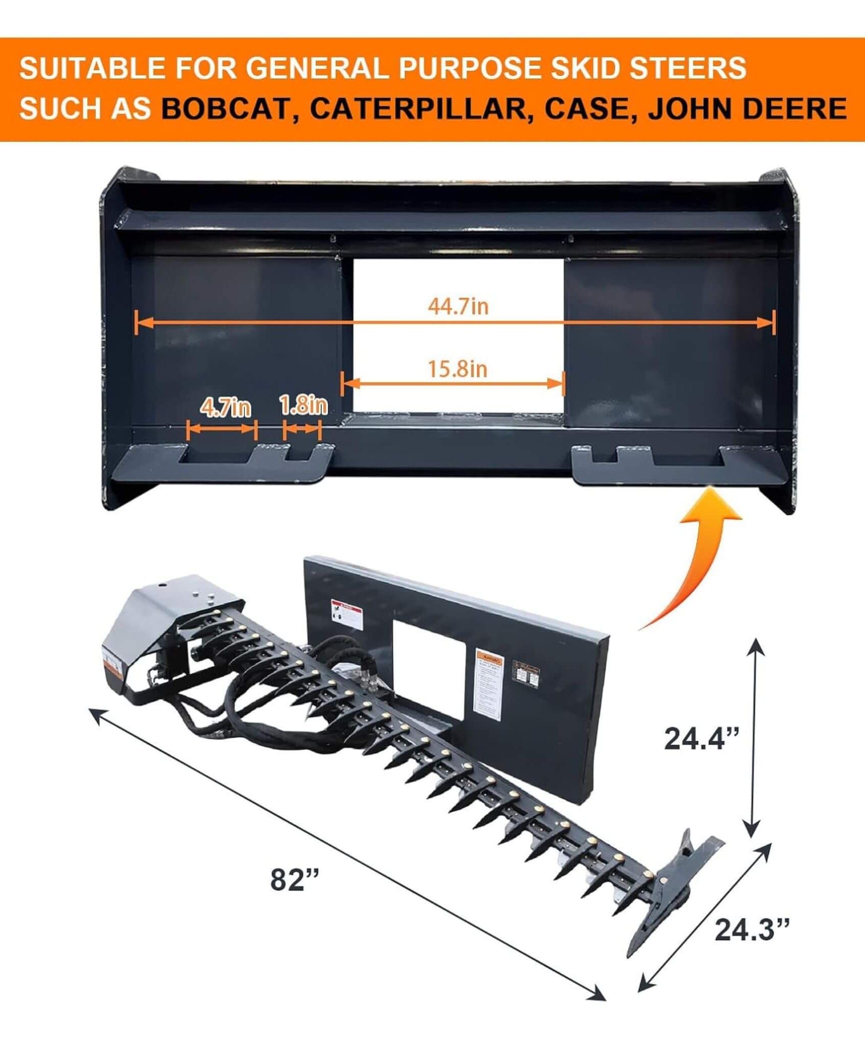 Heavy-Duty 72-Inch Sickle Bar Mower Skid Steer Loader Attachment (SAK81490)