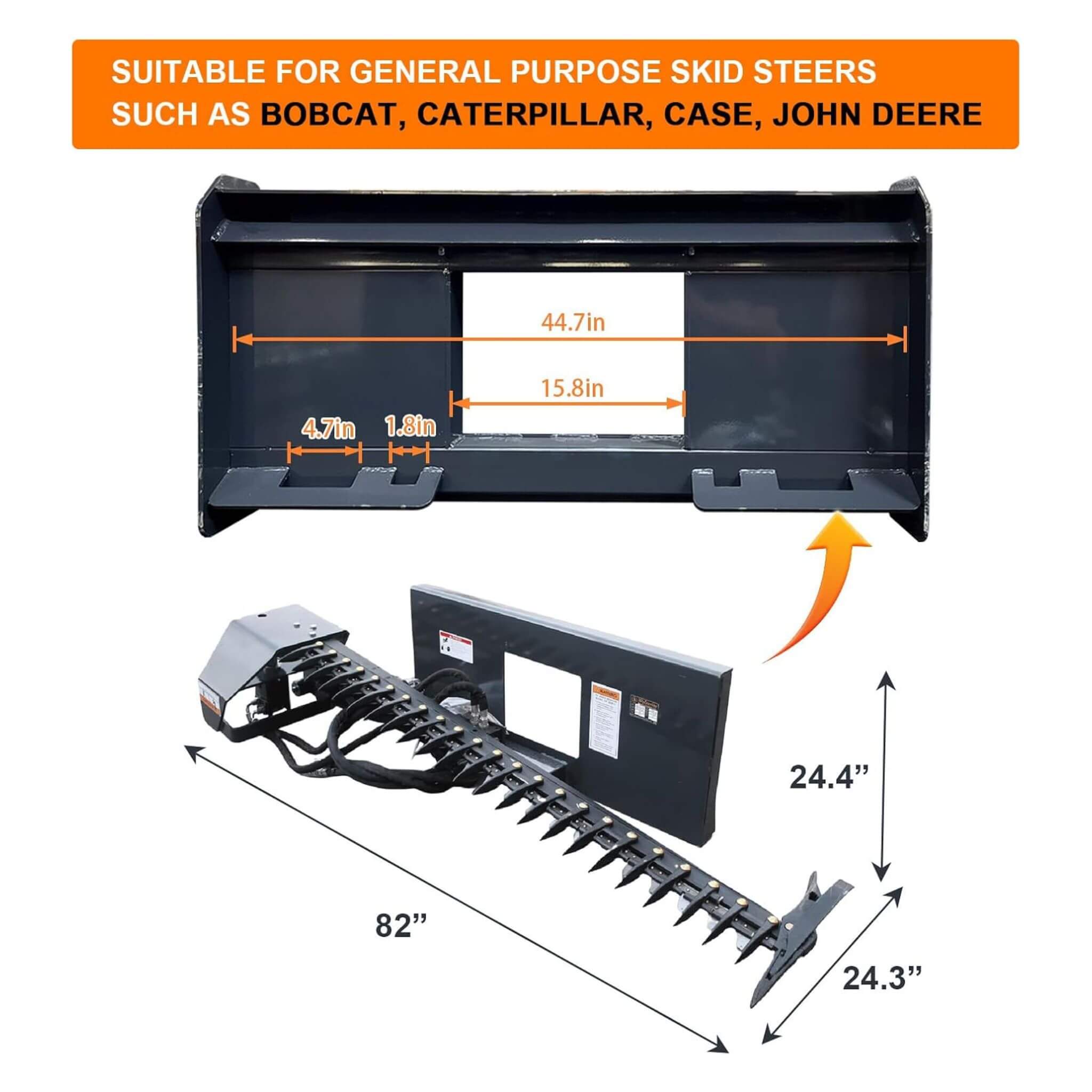 Heavy-Duty 72-Inch Sickle Bar Mower Skid Steer Loader Attachment (SAK81490)