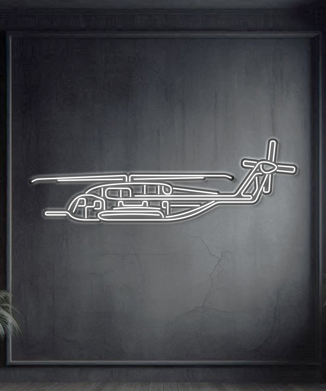 CH-53E Super Stallion Metall-Neon-Flugzeug-Wandkunst - NCN0022