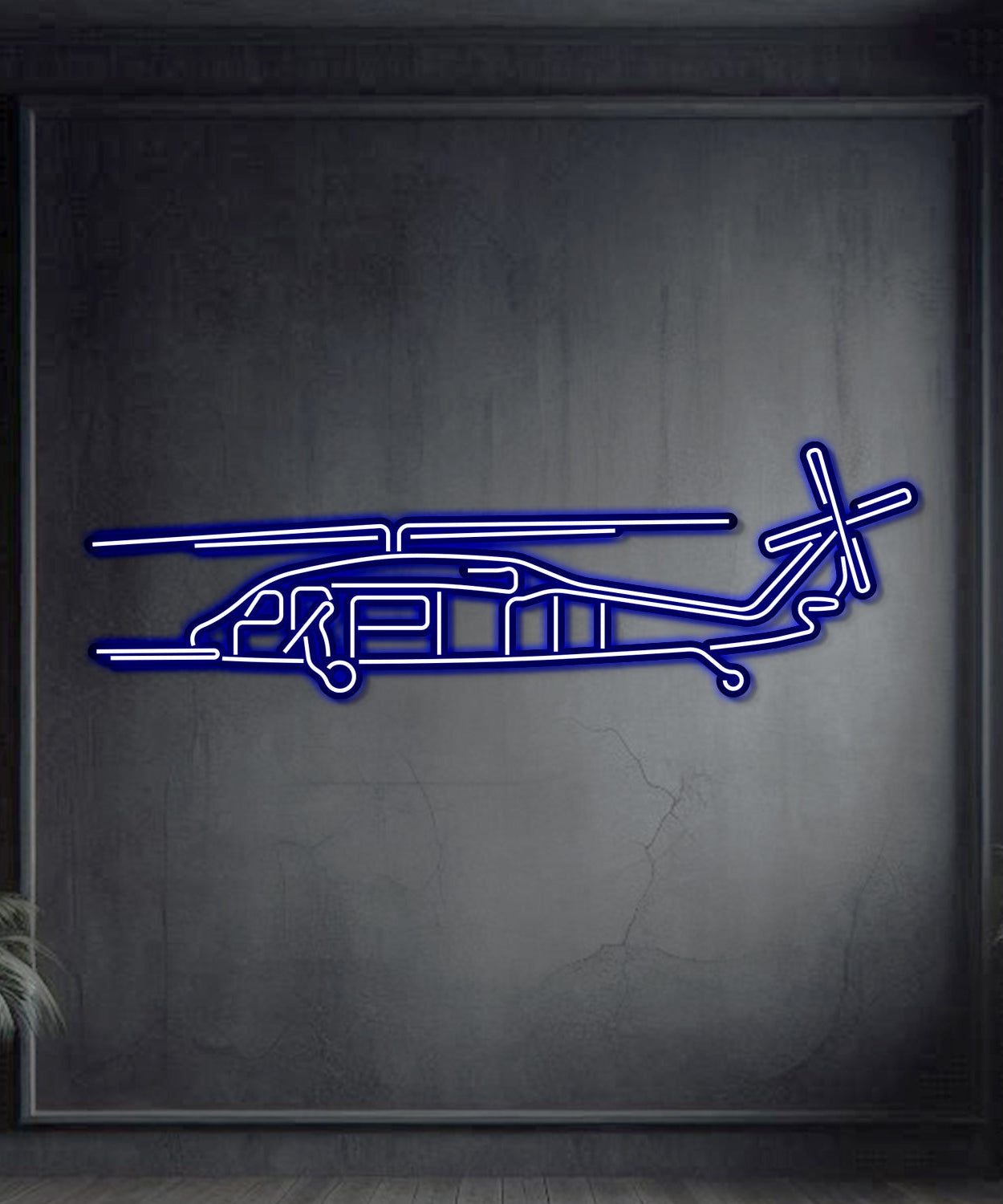 HH-60 Pave Hawk Metall-Neon-Flugzeug-Wandkunst - NCN0050
