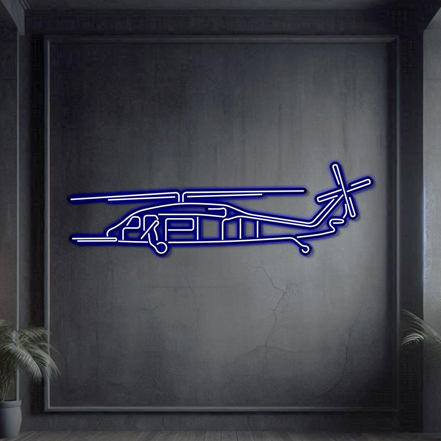 HH-60 Pave Hawk Metall-Neon-Flugzeug-Wandkunst - NCN0050