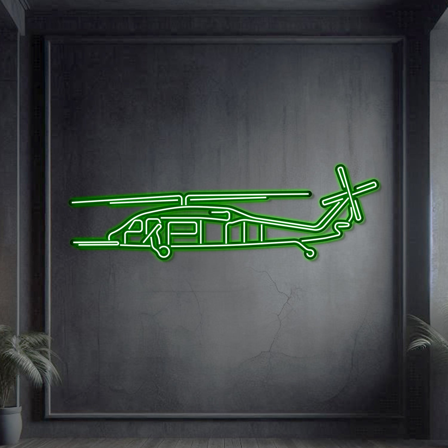 HH-60 Pave Hawk Metall-Neon-Flugzeug-Wandkunst - NCN0050
